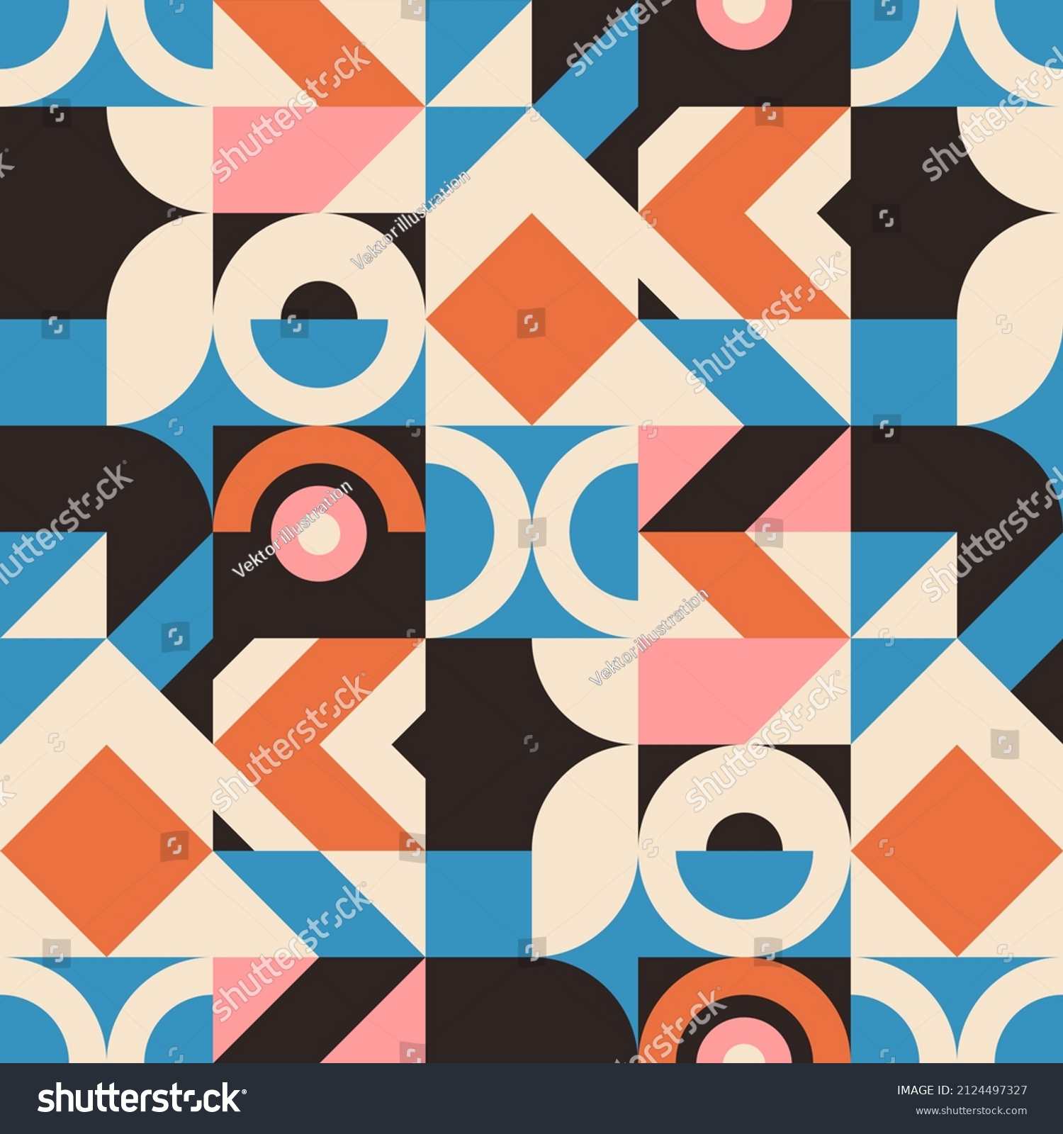 Geometric Mosaic Bauhaus Pattern Modern Geometry Stock Vector (Royalty ...