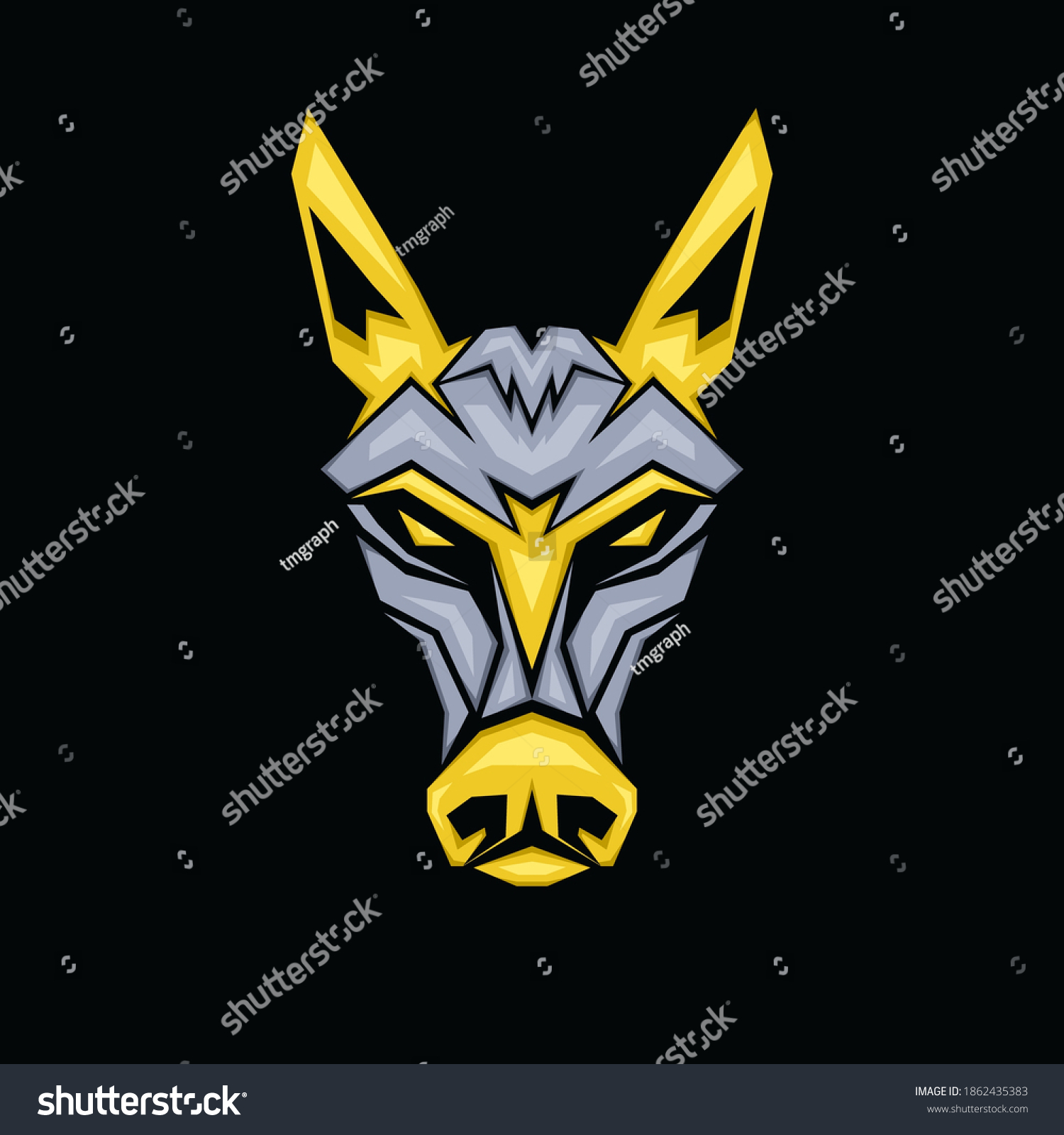 SVG of Geometric Mule Mascot, Animal design emblem template for Logo or Tshirt svg