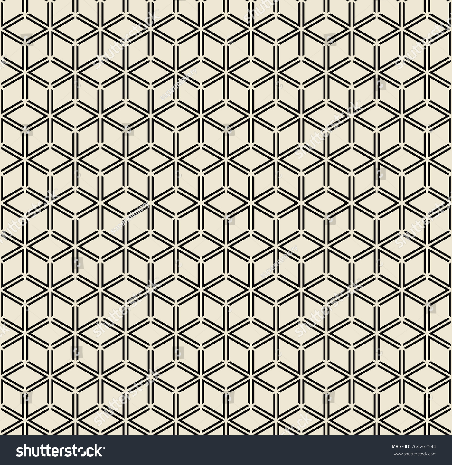 Geometric Outline Pattern Cubes Seamless Vector Stock Vector Royalty Free 264262544