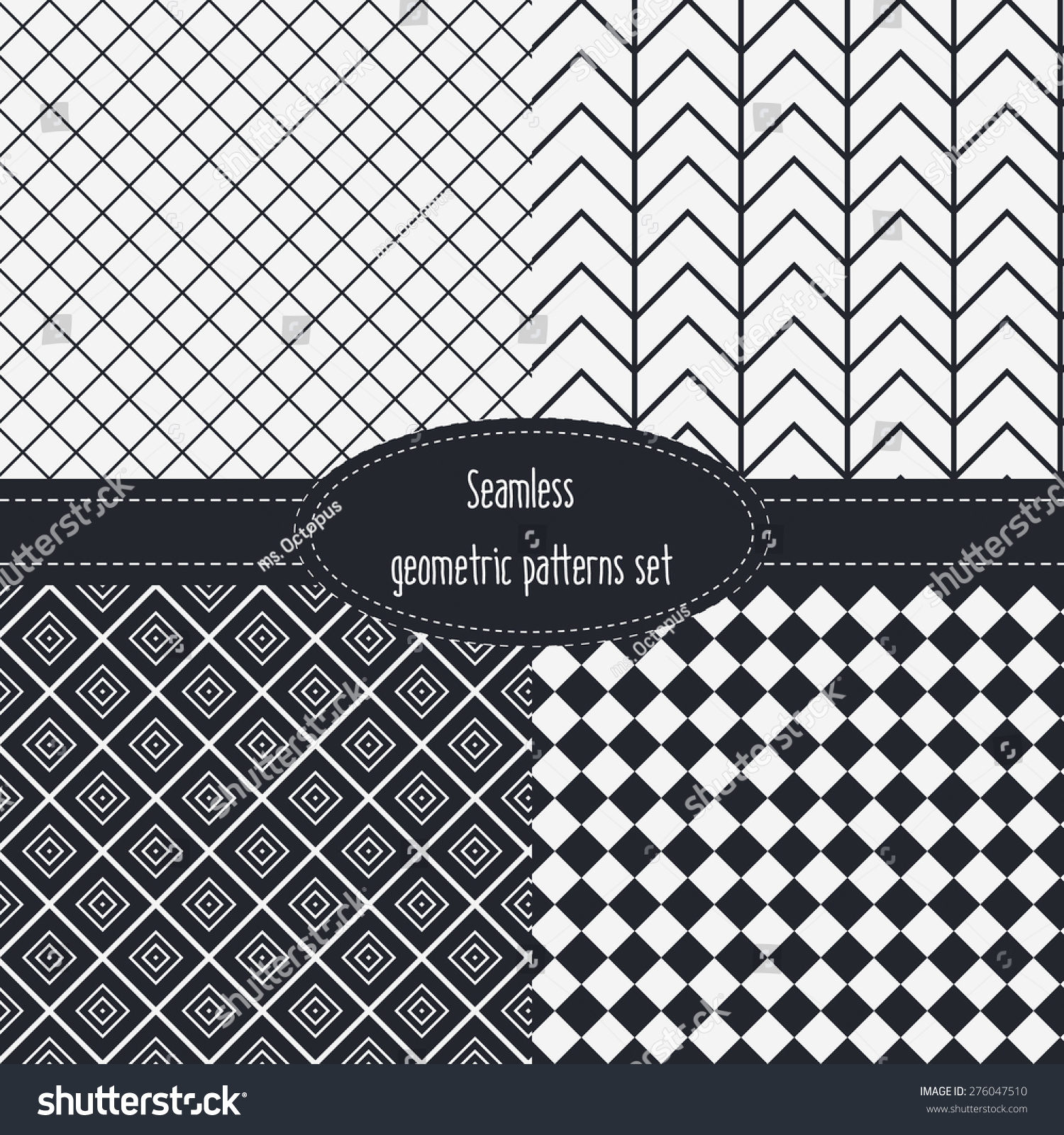 Download Geometric Seamless Patterns Set Dark Light Stock Vector Royalty Free 276047510