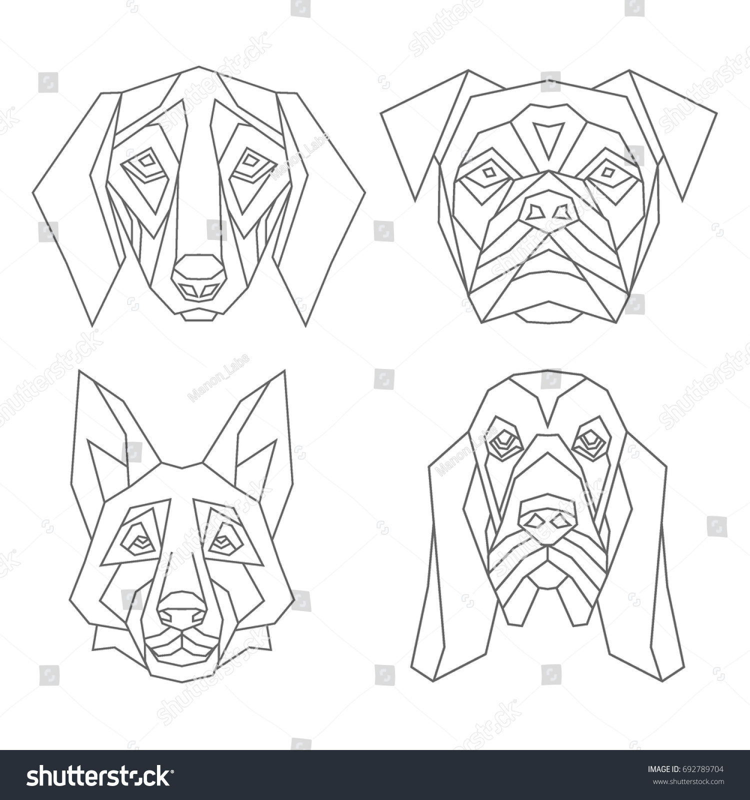 https://image.shutterstock.com/z/stock-vector-geometric-set-of-vector-dog-heads-shepherd-badger-bulldog-spaniel-drawn-in-line-or-triangle-692789704.jpg