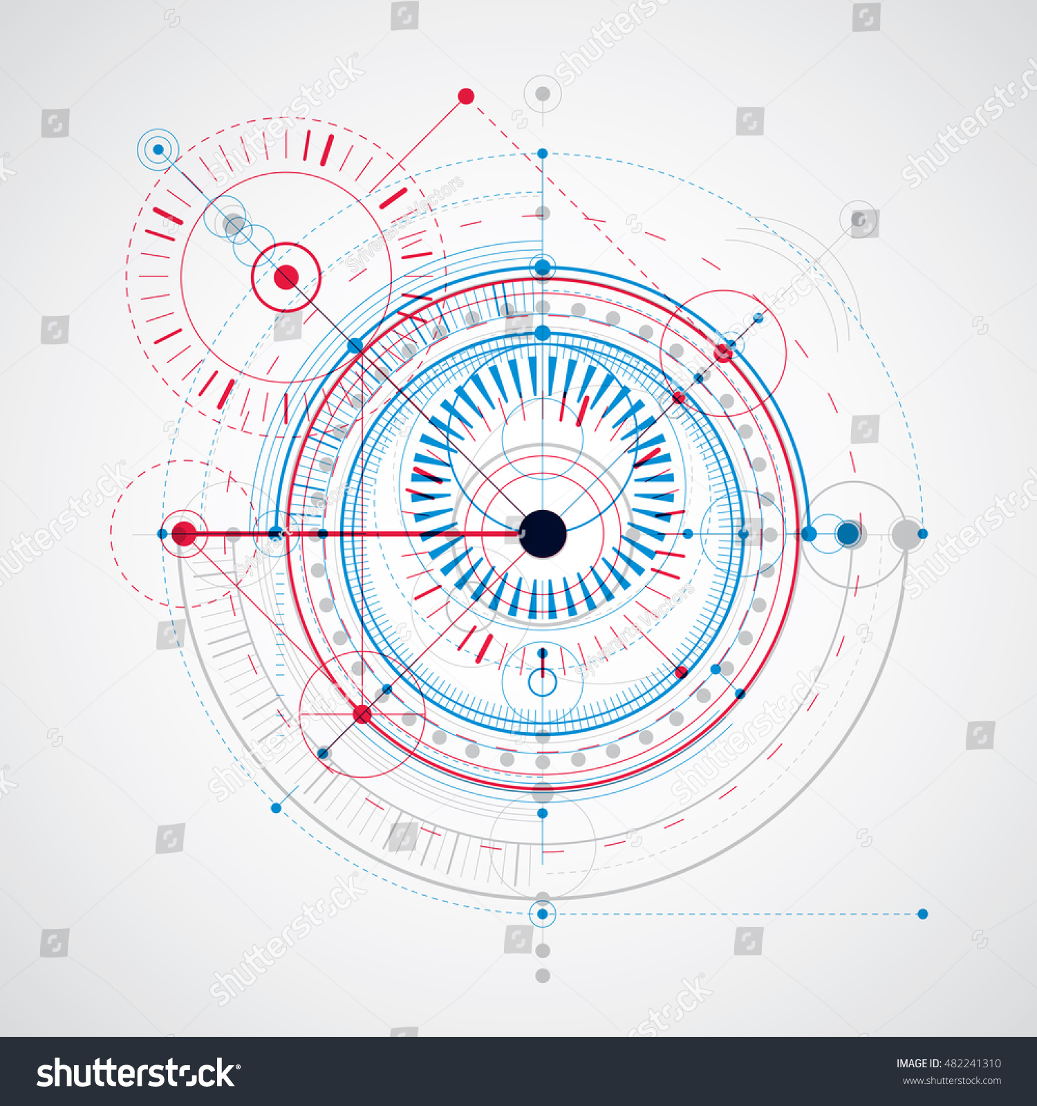 Vektor Stok Geometric Technology Vector Drawing Technical Wallpaper ...