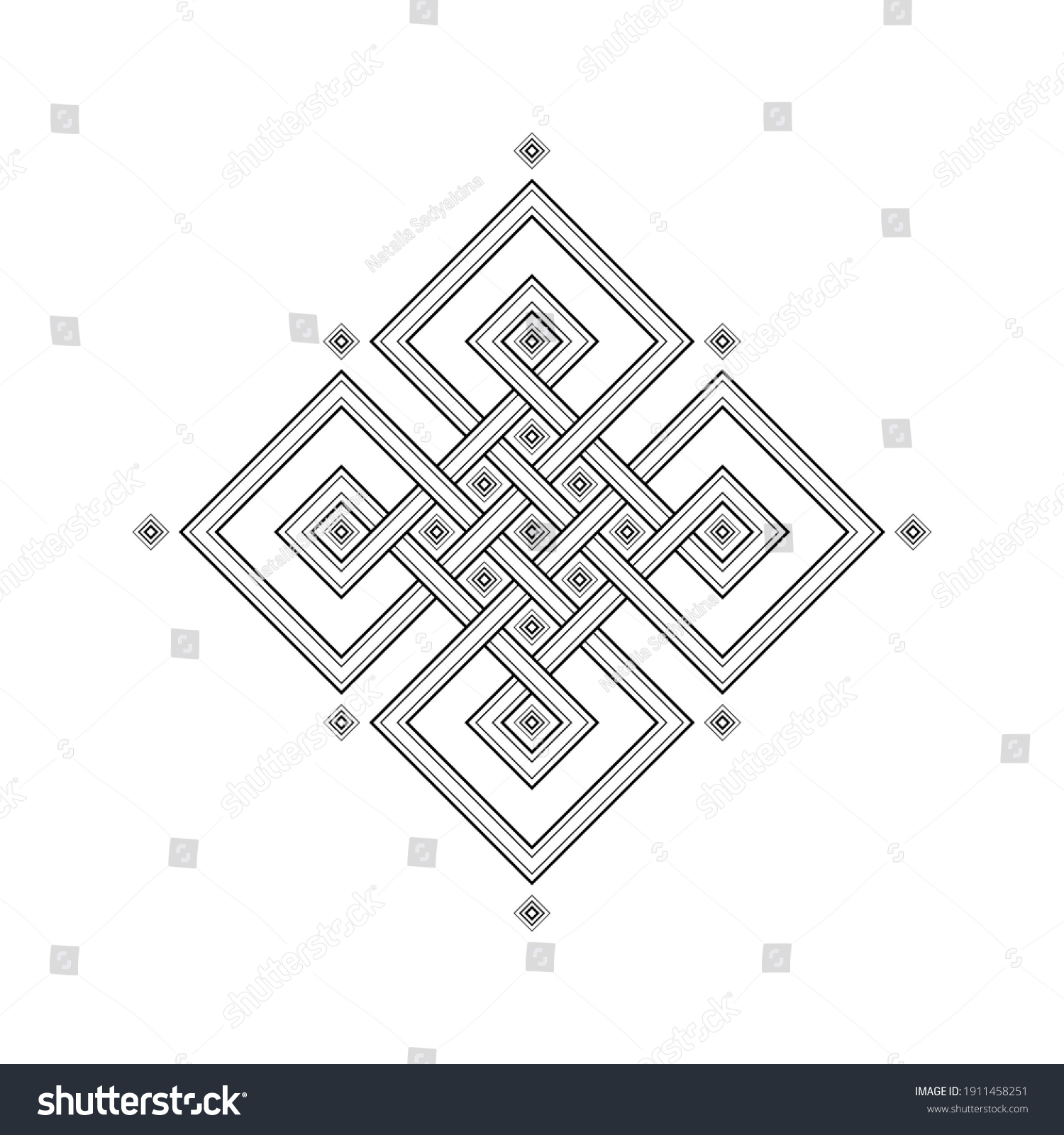 Geometric Tibetan Endless Knot Sacred Geometry Stock Vector (Royalty ...