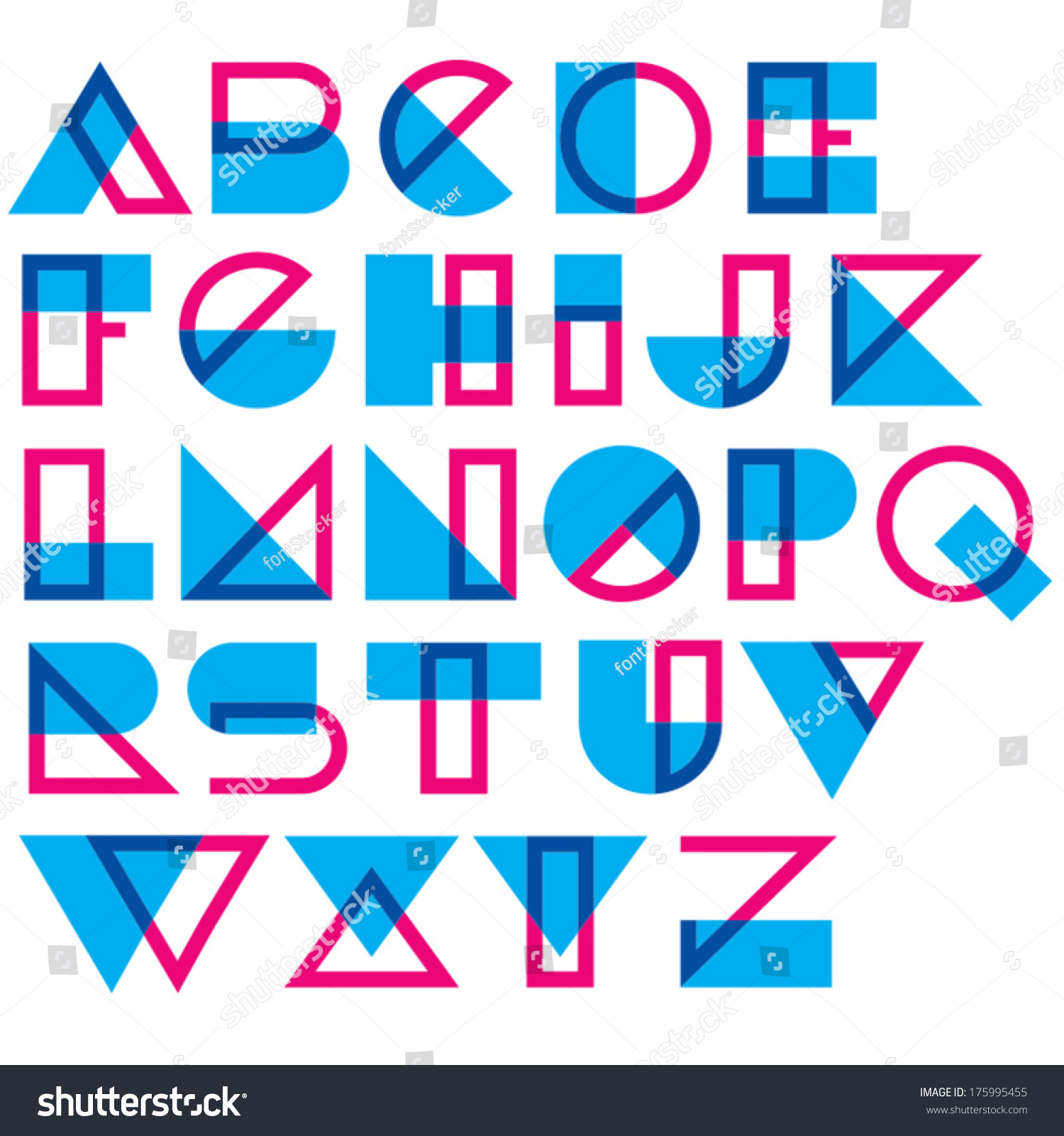 Geometric Type Blended Lines Shapes Stock Vector 175995455 - Shutterstock