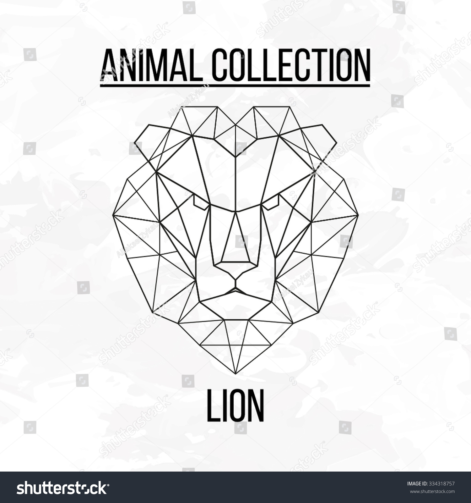 Geometric Vector Animal Lion Head Background Stock Vector Royalty Free