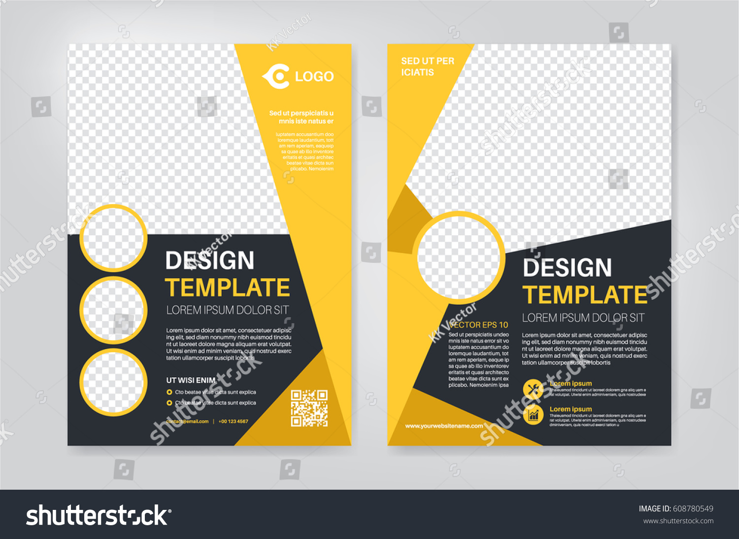 Geometry Yellow Brochure Flyer Design Template Stock Vector Royalty Free