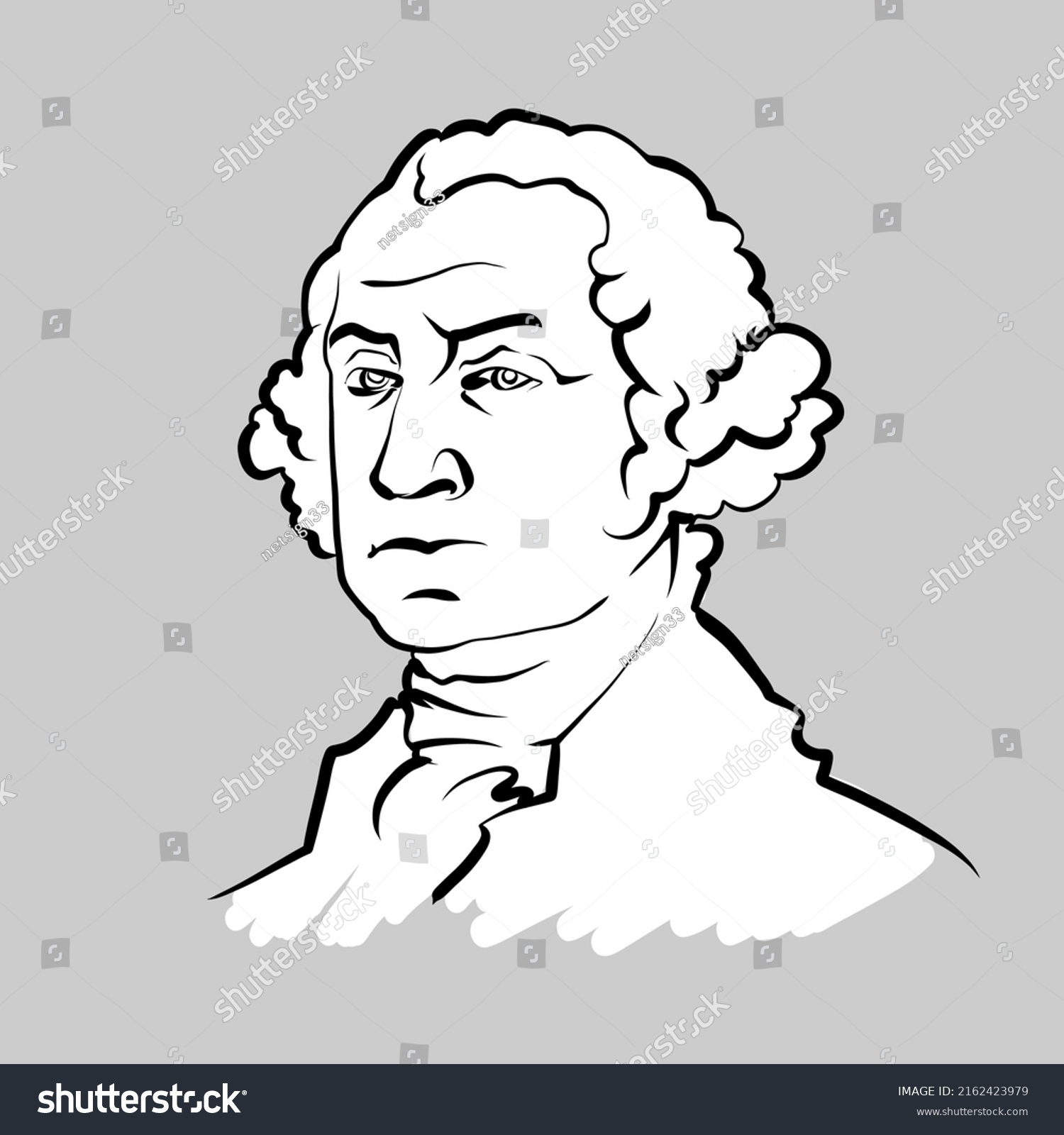 George Washington Modern Vector Drawing Handdrawn Stock Vector (Royalty ...