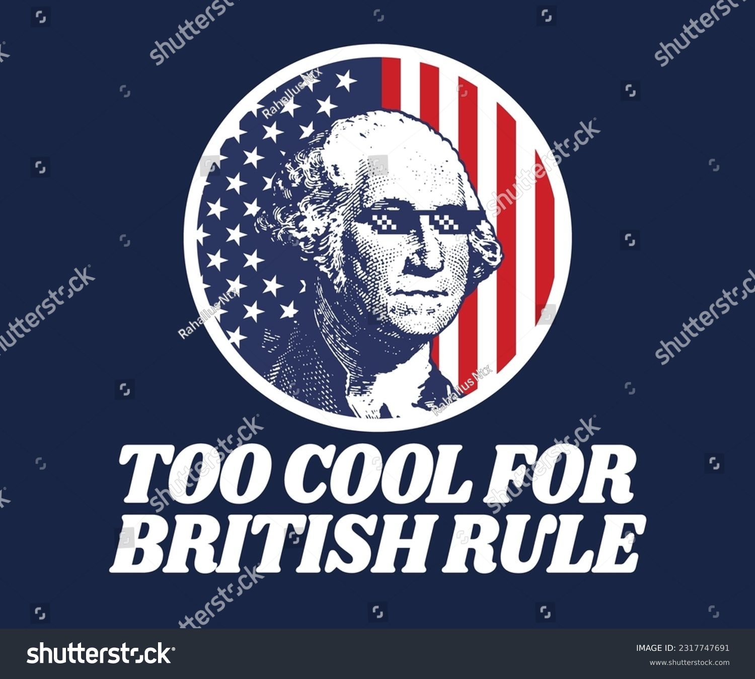 SVG of George Washington Too Cool For British Rule svg