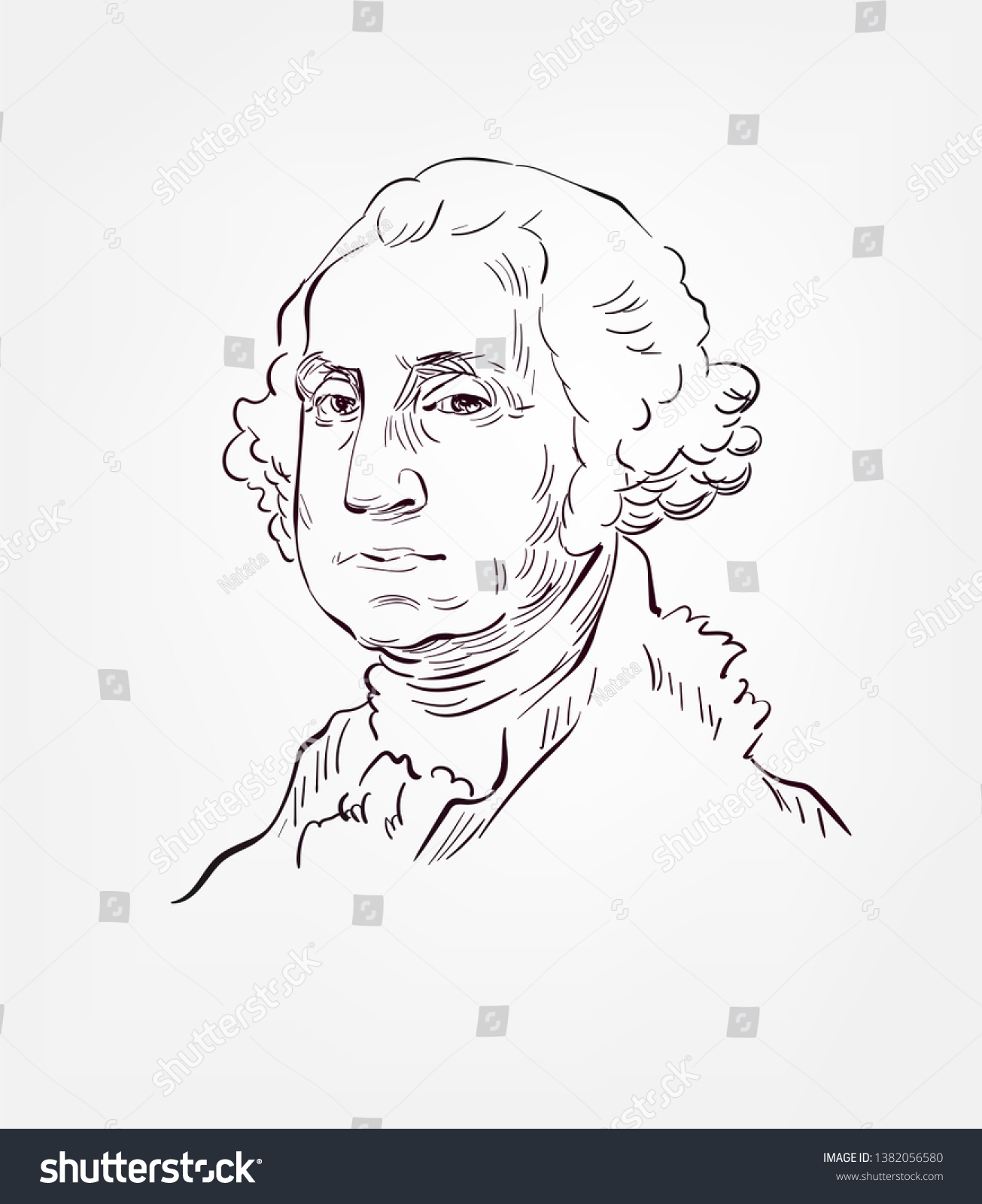 George Washington Usa President Vector Sketch Stock Vector (Royalty ...