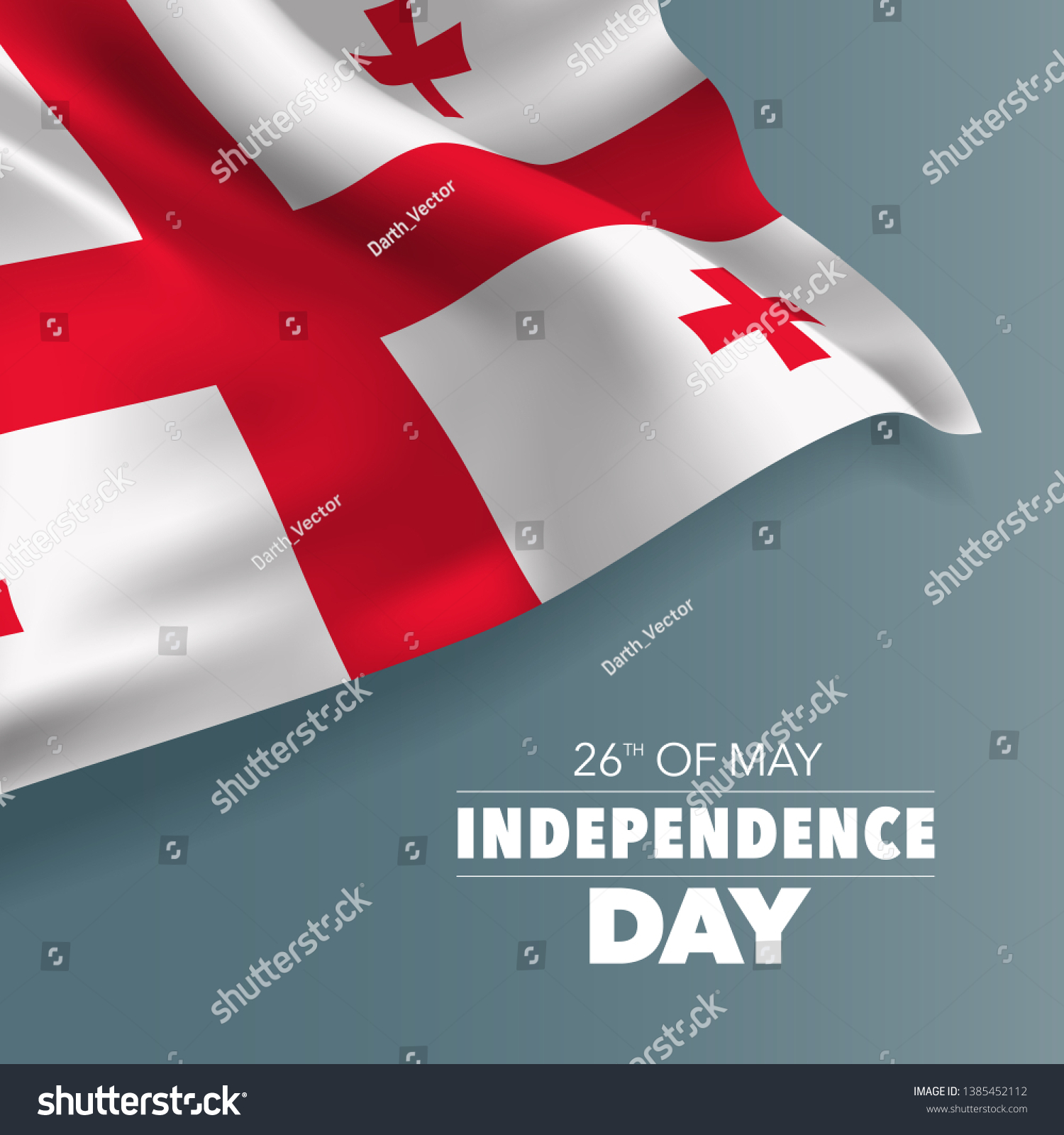 SVG of Georgia happy independence day greeting card, banner vector illustration. Georgian holiday 26th of May design element with flag with curves  svg