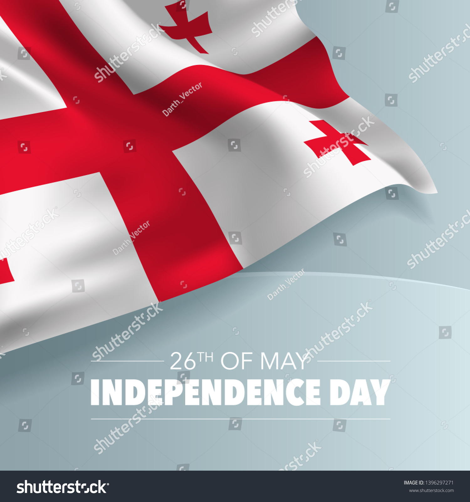 SVG of Georgia happy independence day greeting card, banner, vector illustration. Georgian national day 26th of May background with elements of flag, square format  svg