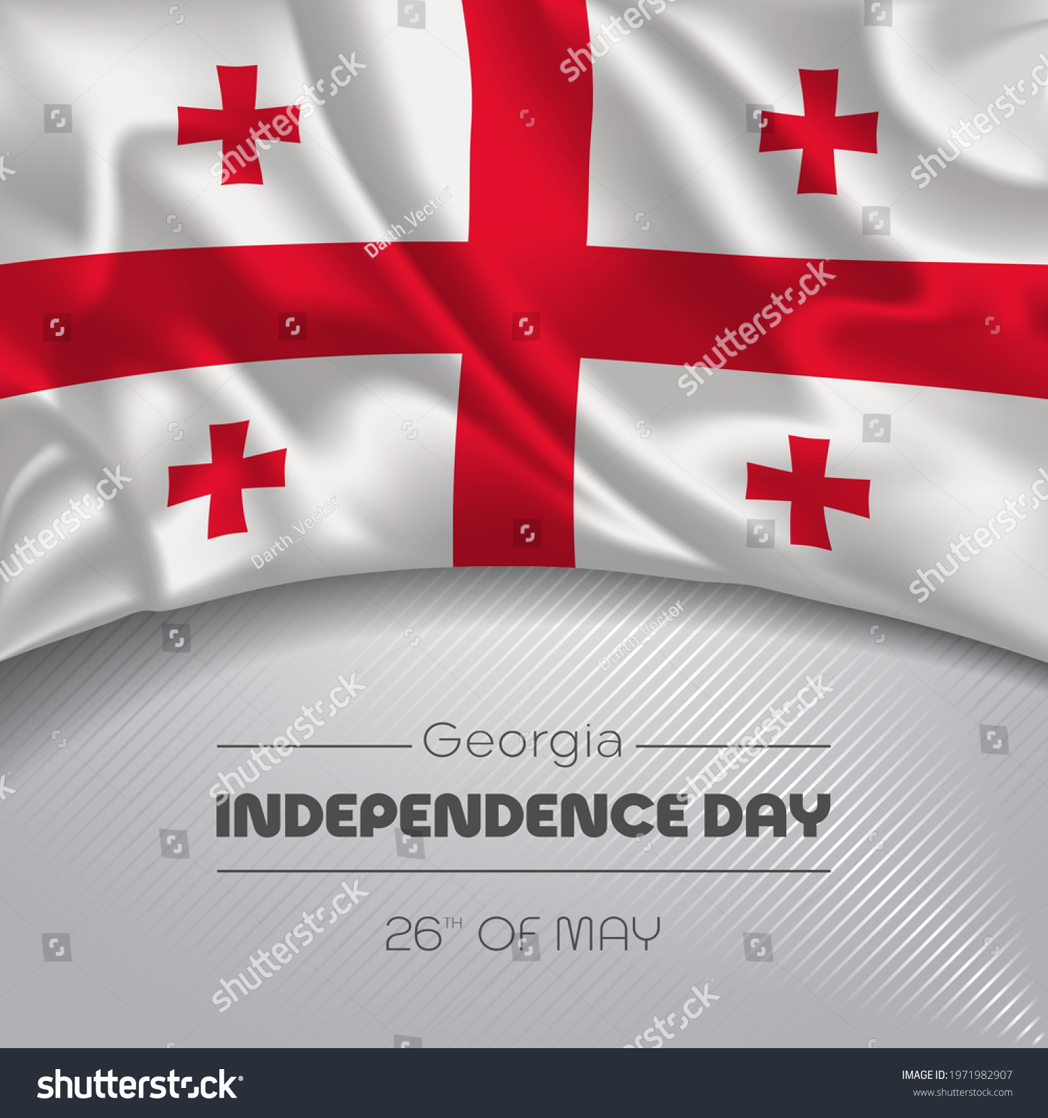 SVG of Georgia happy independence day greeting card, banner vector illustration. Georgian national holiday 26th of May square design element with waving flag svg