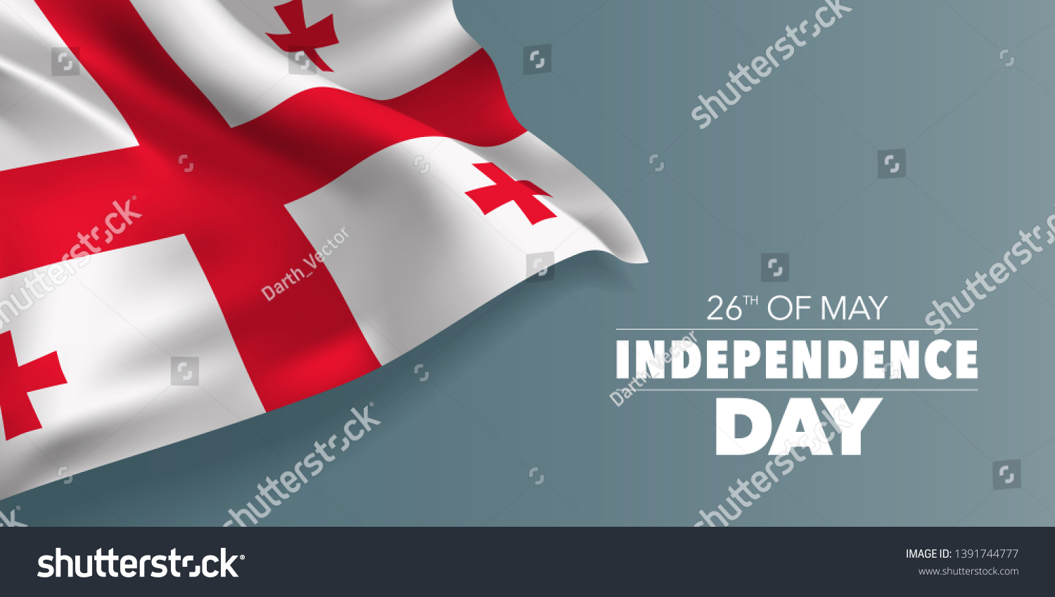 SVG of Georgia happy independence day greeting card, banner with template text vector illustration. Georgian memorial holiday 26th of May design element with three stripes  svg