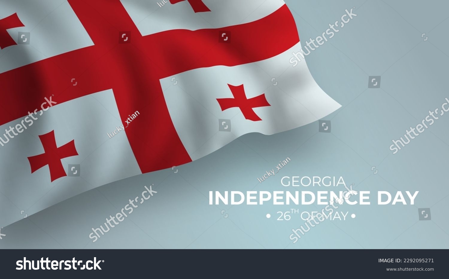 SVG of Georgia happy independence day vector banner, greeting card. Georgian wavy flag in 26th of May national patriotic holiday horizontal design svg