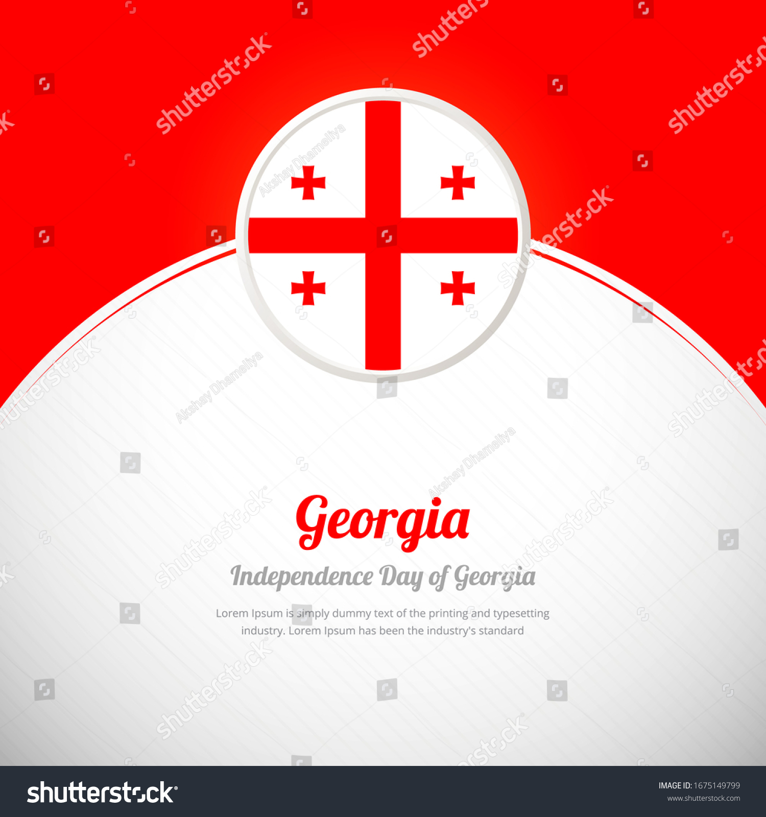 SVG of Georgia happy independence day with modern colorful country flag background svg