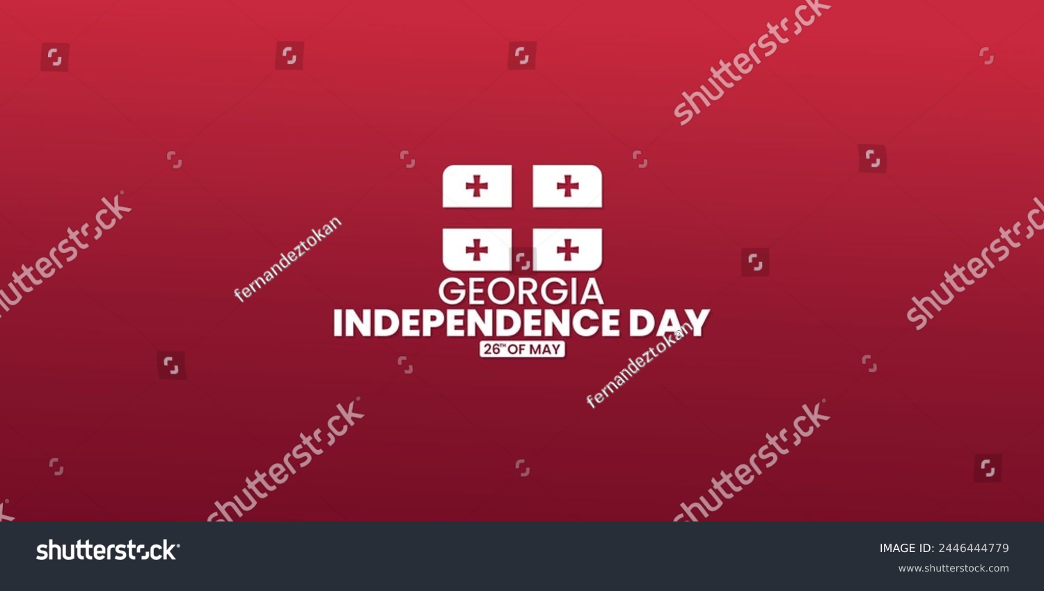 SVG of Georgia Independence Day, May 26, suitable for social media post, card greeting, banner, template design, print, suitable for event, website, vector illustration, with flag of Georgia illustration. svg