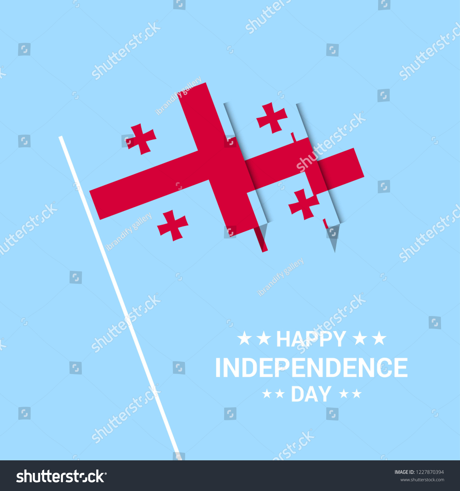 SVG of Georgia Independence day typographic design with flag vector svg
