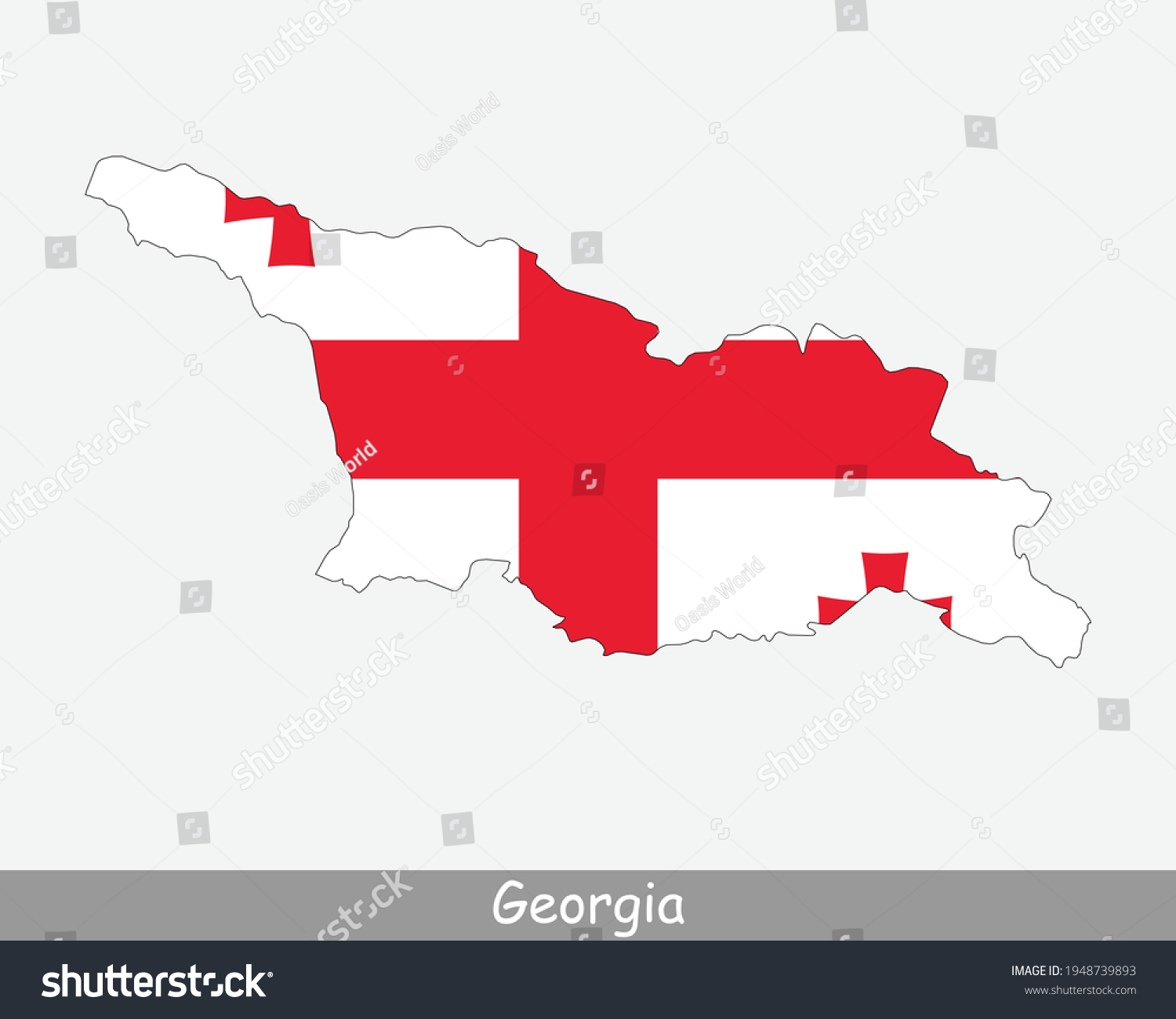SVG of Georgia Map Flag. Map of Georgia with the Georgian national flag isolated on white background. Vector Illustration. svg