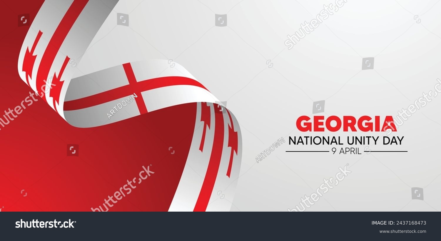 SVG of Georgia National Unity Day 9 April flag ribbon vector poster svg