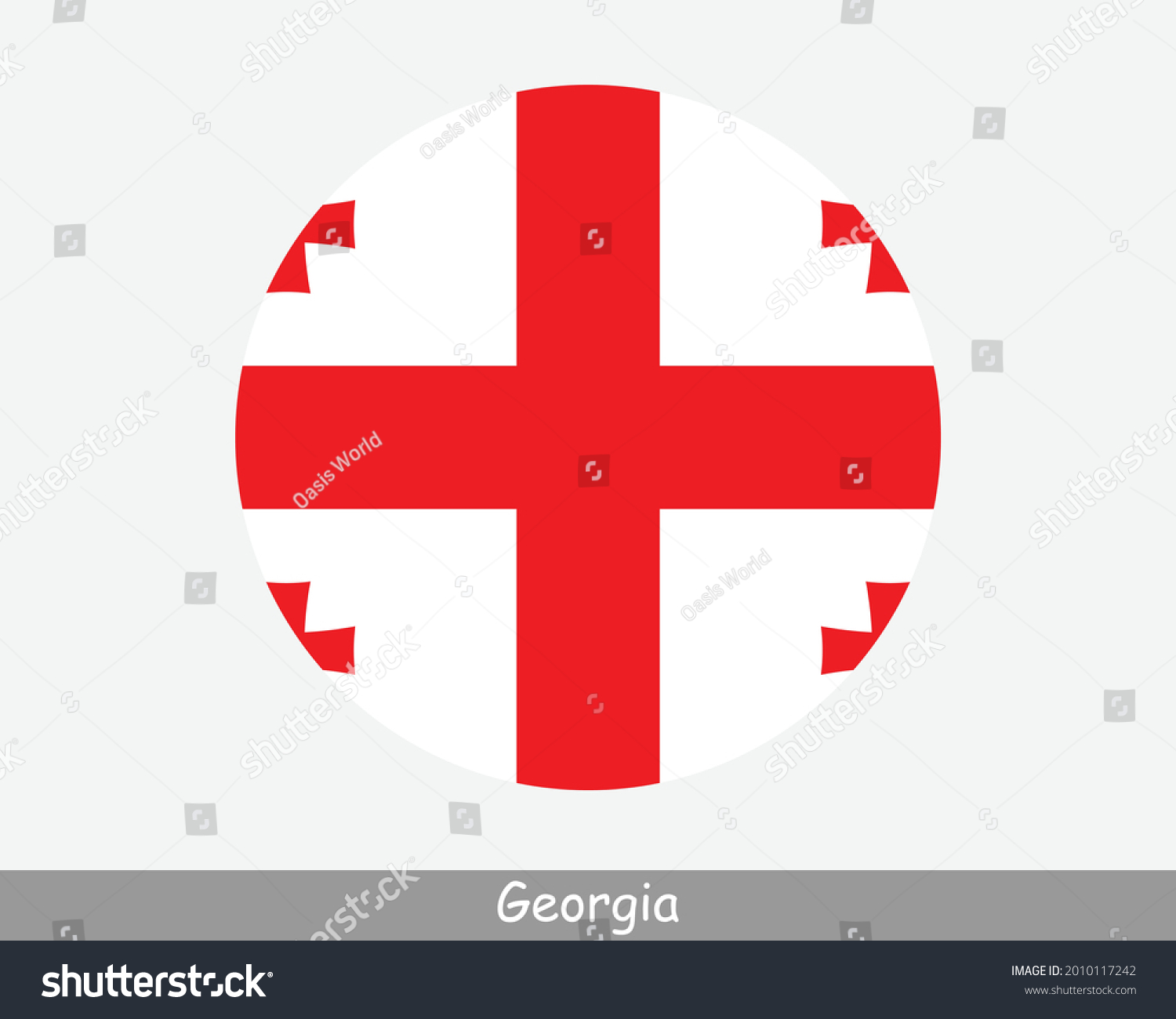 SVG of Georgia Round Circle Flag. Georgian Circular Button Banner Icon. EPS Vector svg