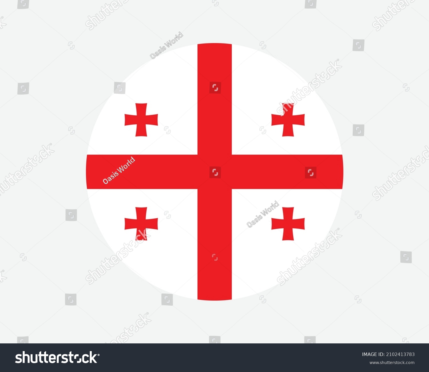SVG of Georgia Round Country Flag. Georgian Circle National Flag. Georgia Circular Shape Button Banner. EPS Vector Illustration. svg