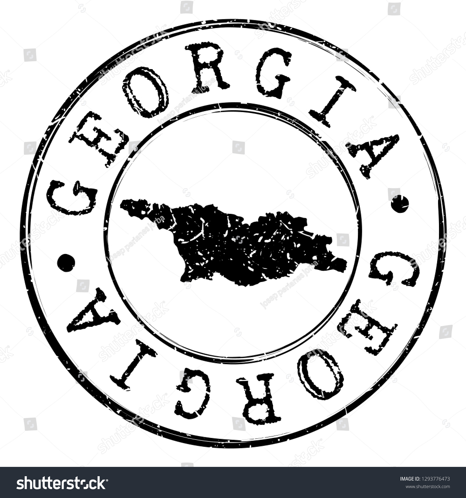 Georgia Silhouette Postal Map Passport Stamp Stock Vector (Royalty Free ...