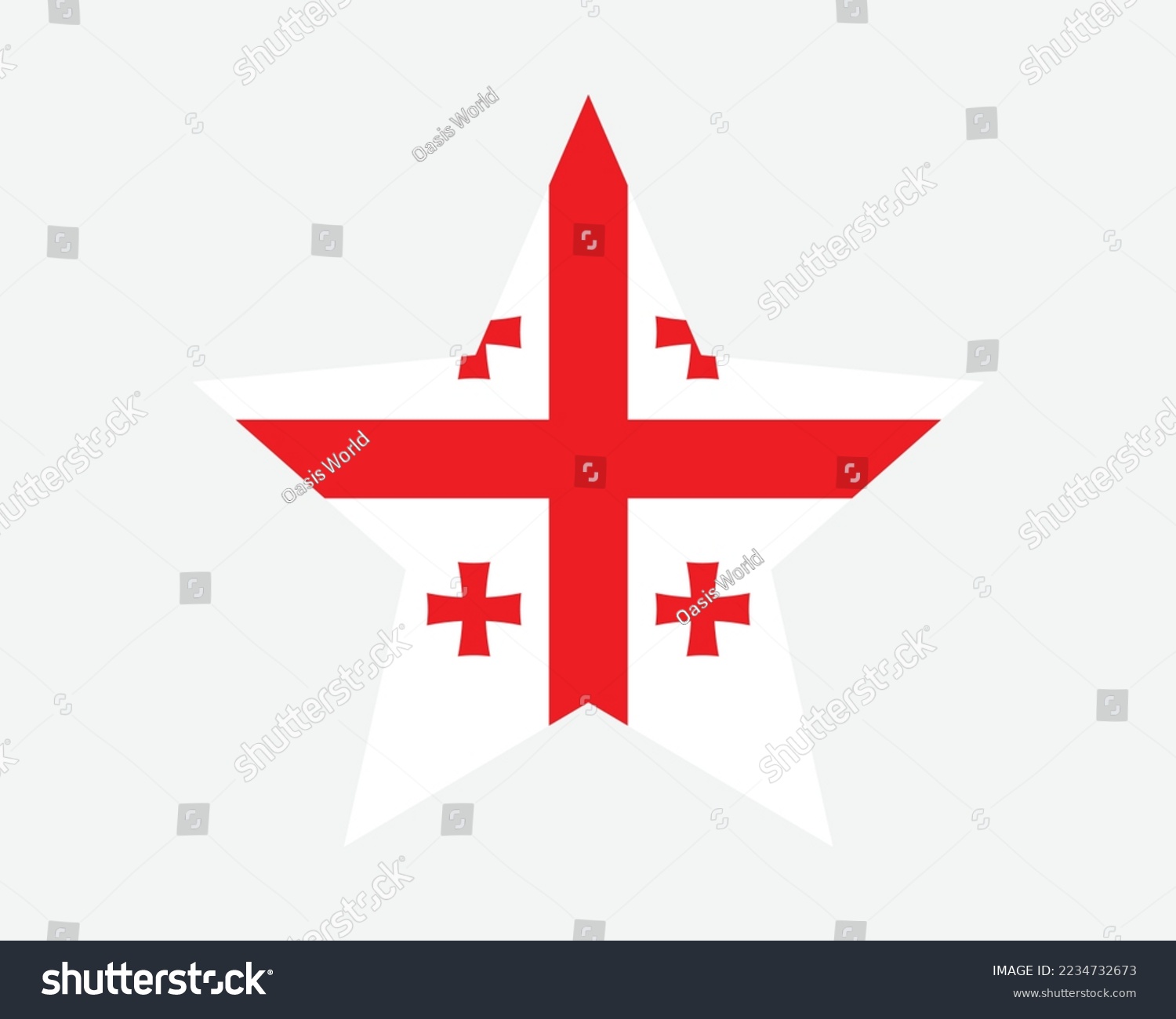 SVG of Georgia Star Flag. Georgian Star Shape Flag. Country National Banner Icon Symbol Vector Flat Artwork Graphic Illustration svg