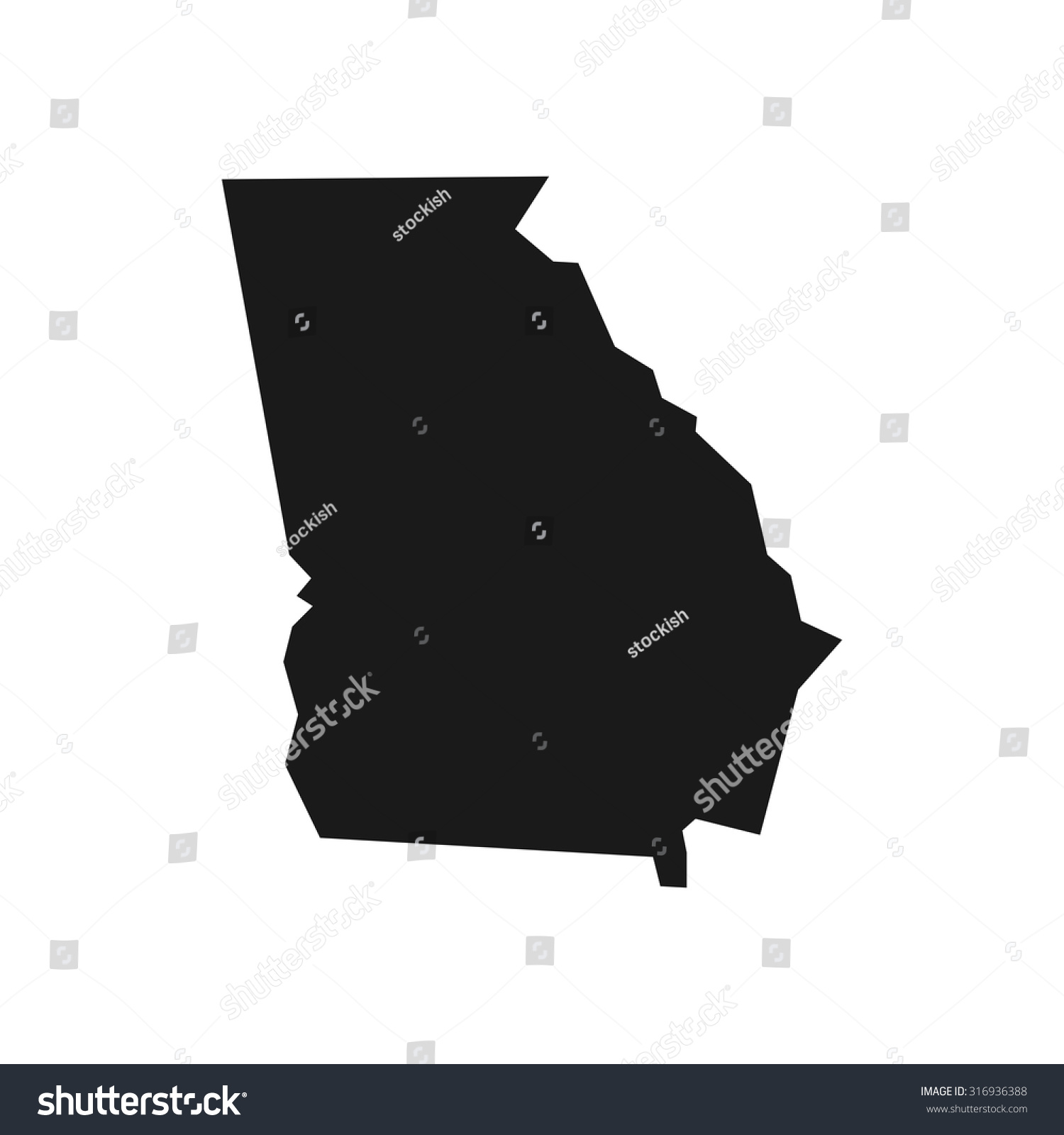 Georgia State Map Stock Vector (Royalty Free) 316936388 - Shutterstock