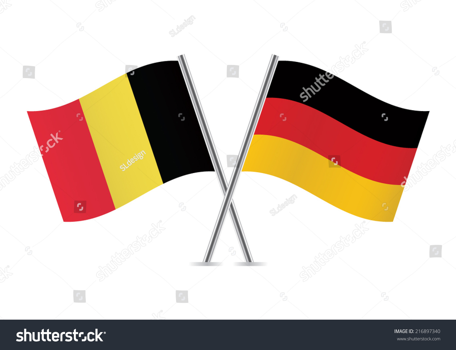 German And Belgian Flags. Vector Illustration. - 216897340 : Shutterstock