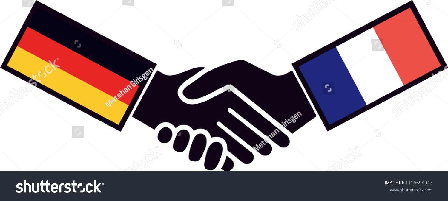 German French Leaders Shaking Hands Germany Stock Vector Royalty Free 1116694043