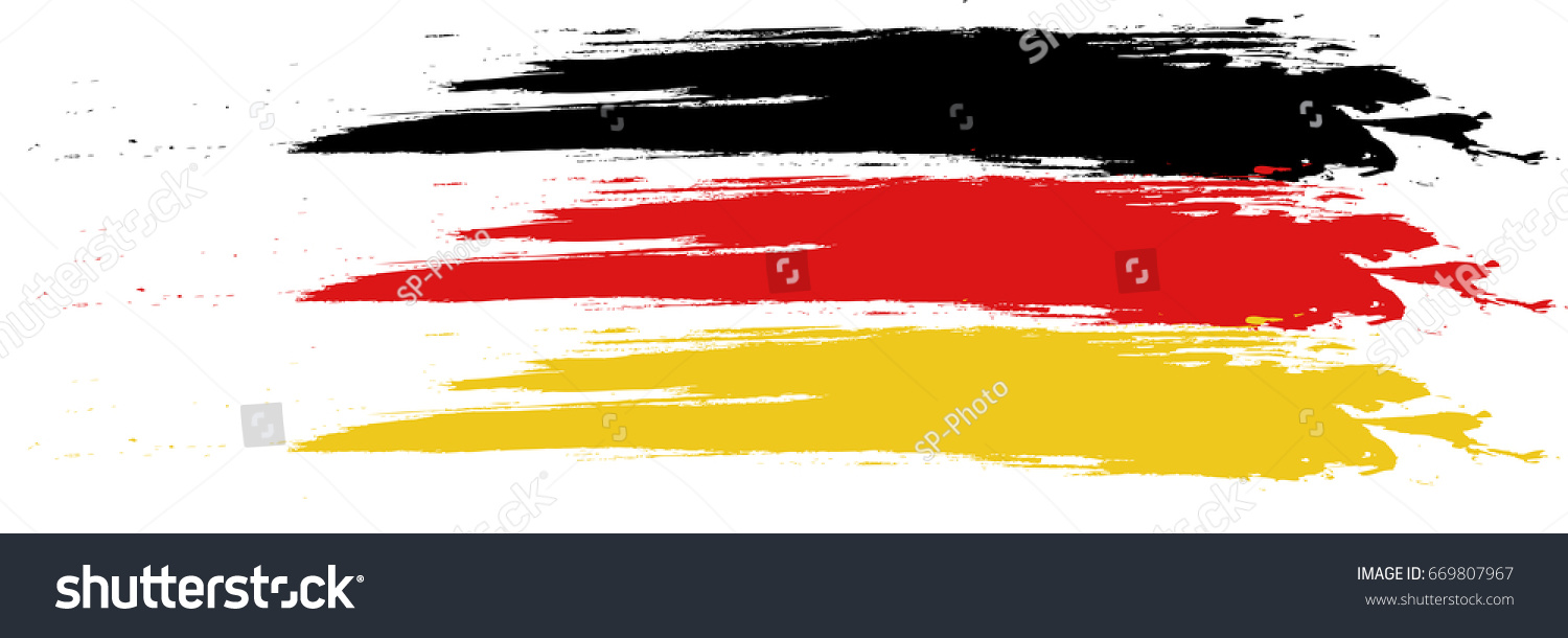 German Flag Colors Painting Stock Vector Royalty Free