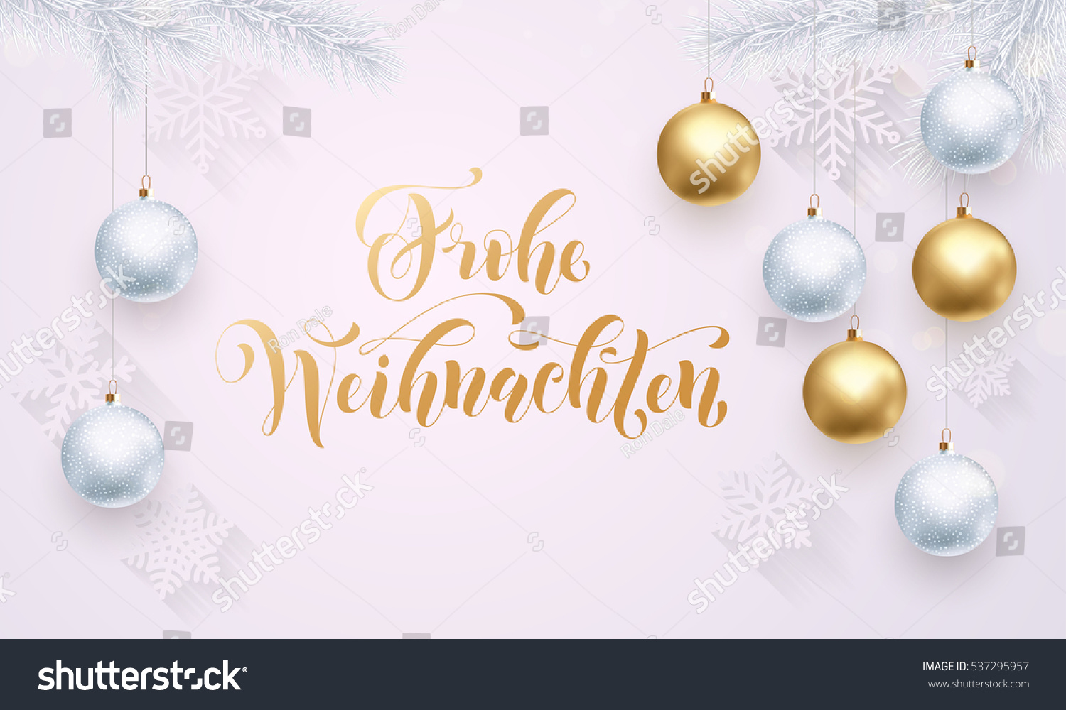 German Merry Christmas Frohe Weihnachten Gold Stock Vector Royalty Free 537295957