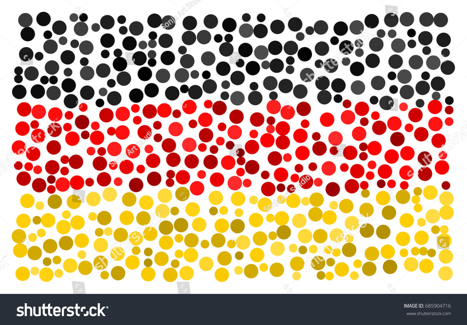 Black red yellow circle flag