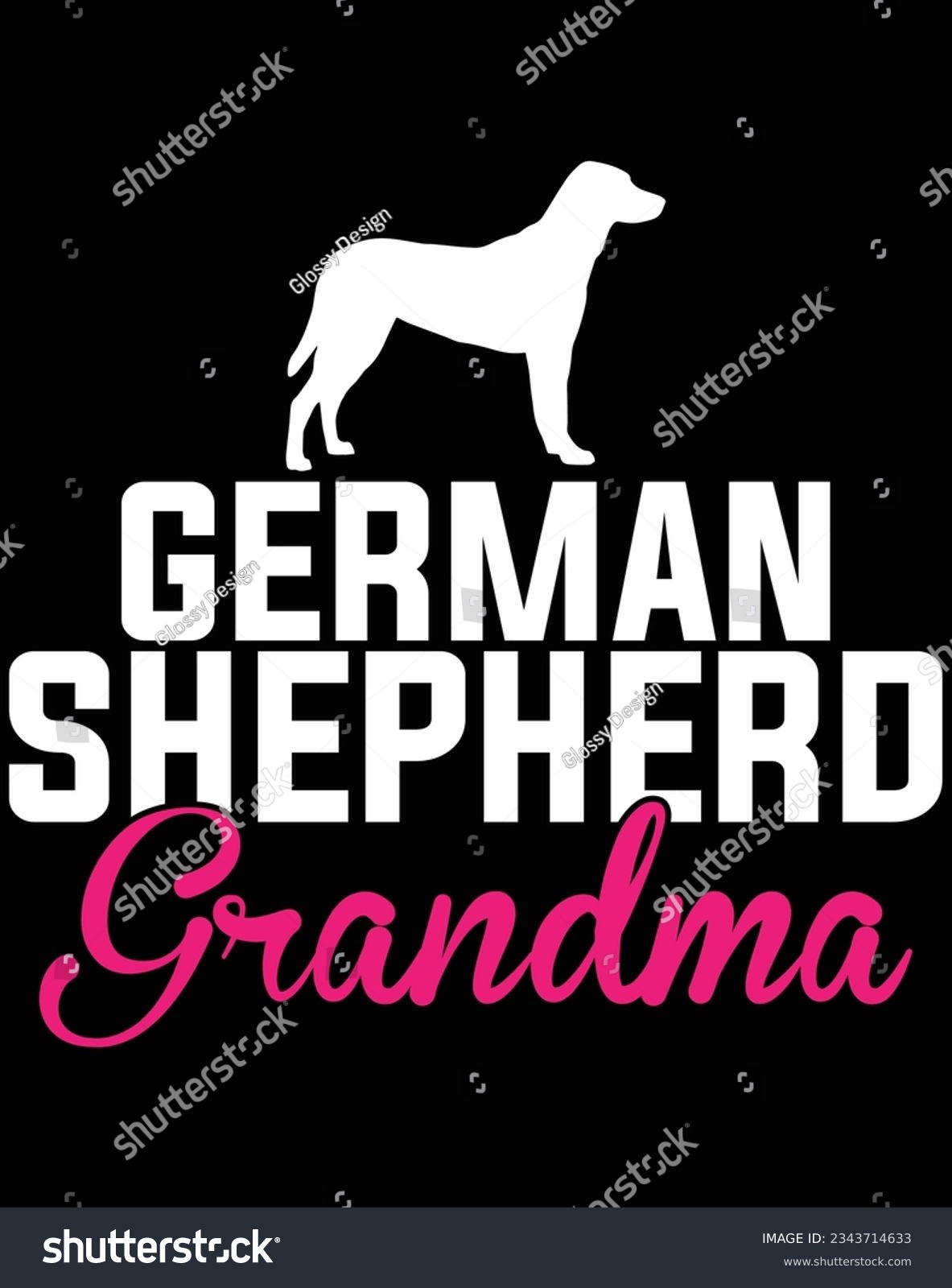 SVG of German shepherd grandma EPS file for cutting machine. You can edit and print this vector art with EPS editor. svg