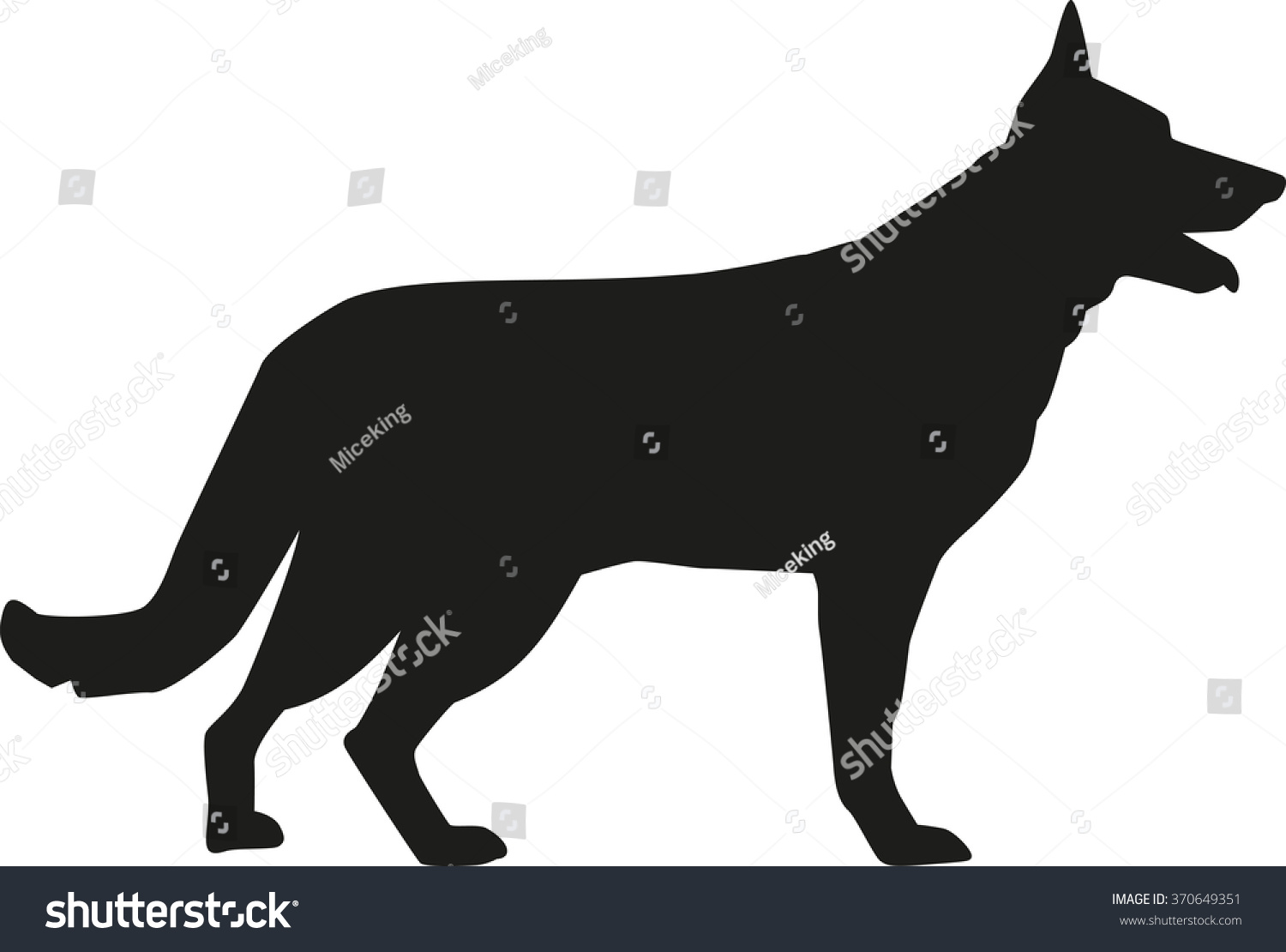 stock vector german shepherd silhouette 370649351