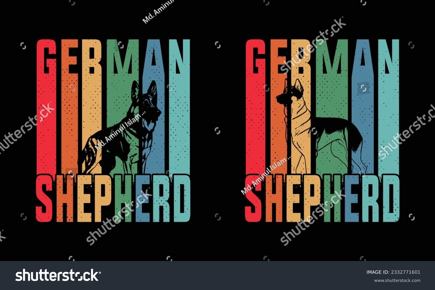 SVG of German shepherd vintage Dad,Dog Lover design.design bundle . svg