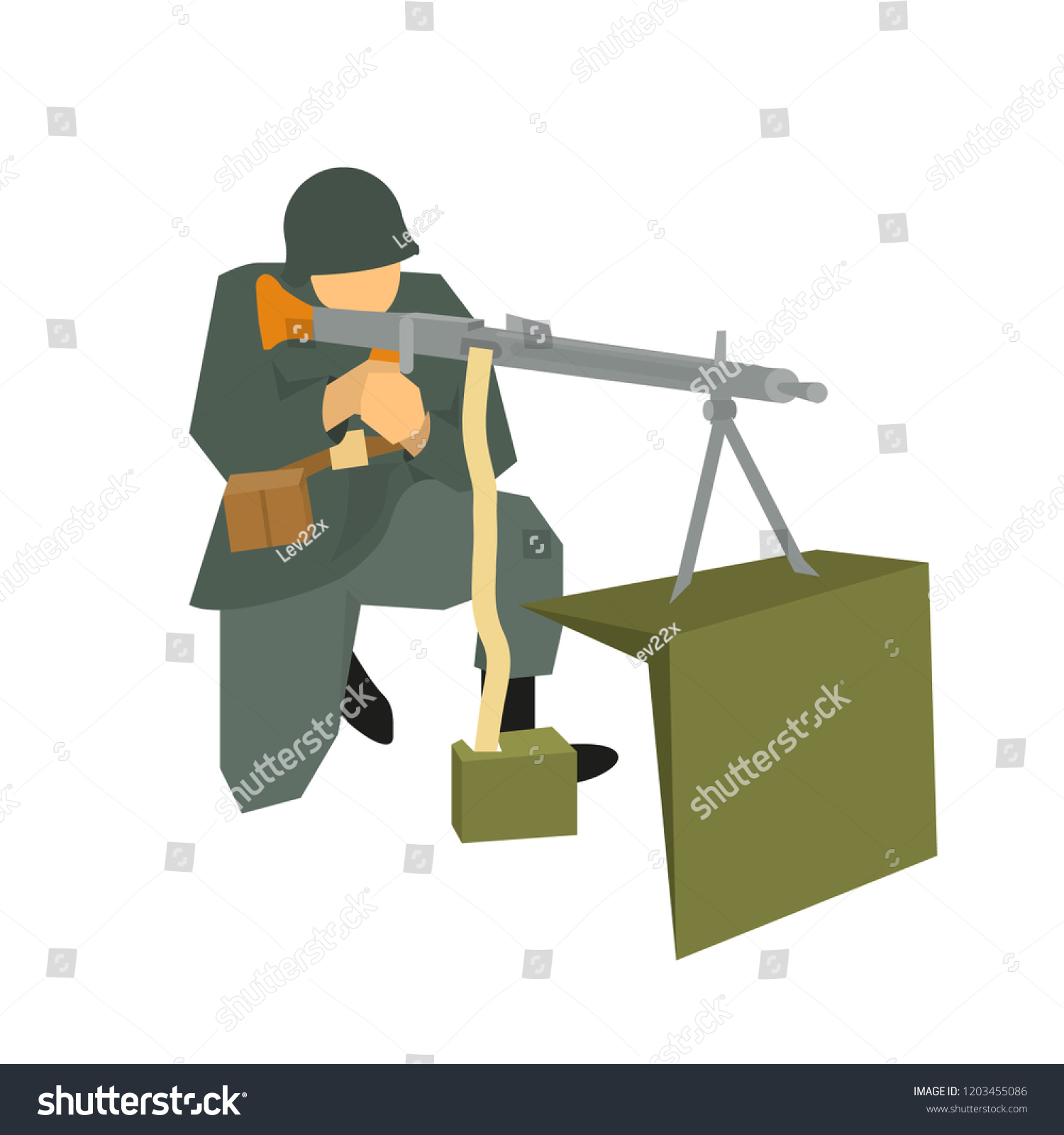 German Soldier Dressed Gray Field Uniform Stock Vector (Royalty Free ...