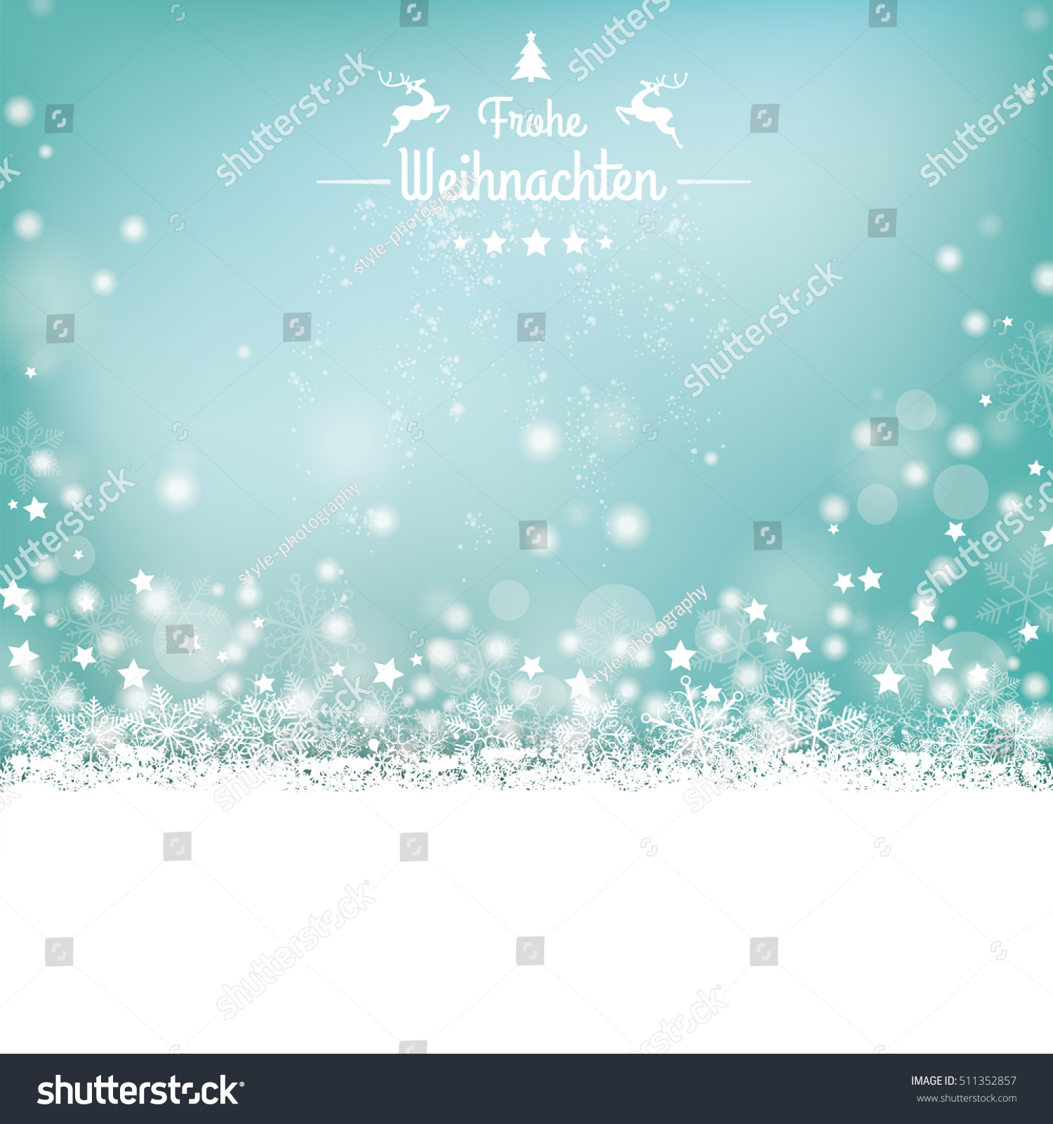 German Text Frohe Weihnachten, Translate Merry Christmas. Eps 10 Vector