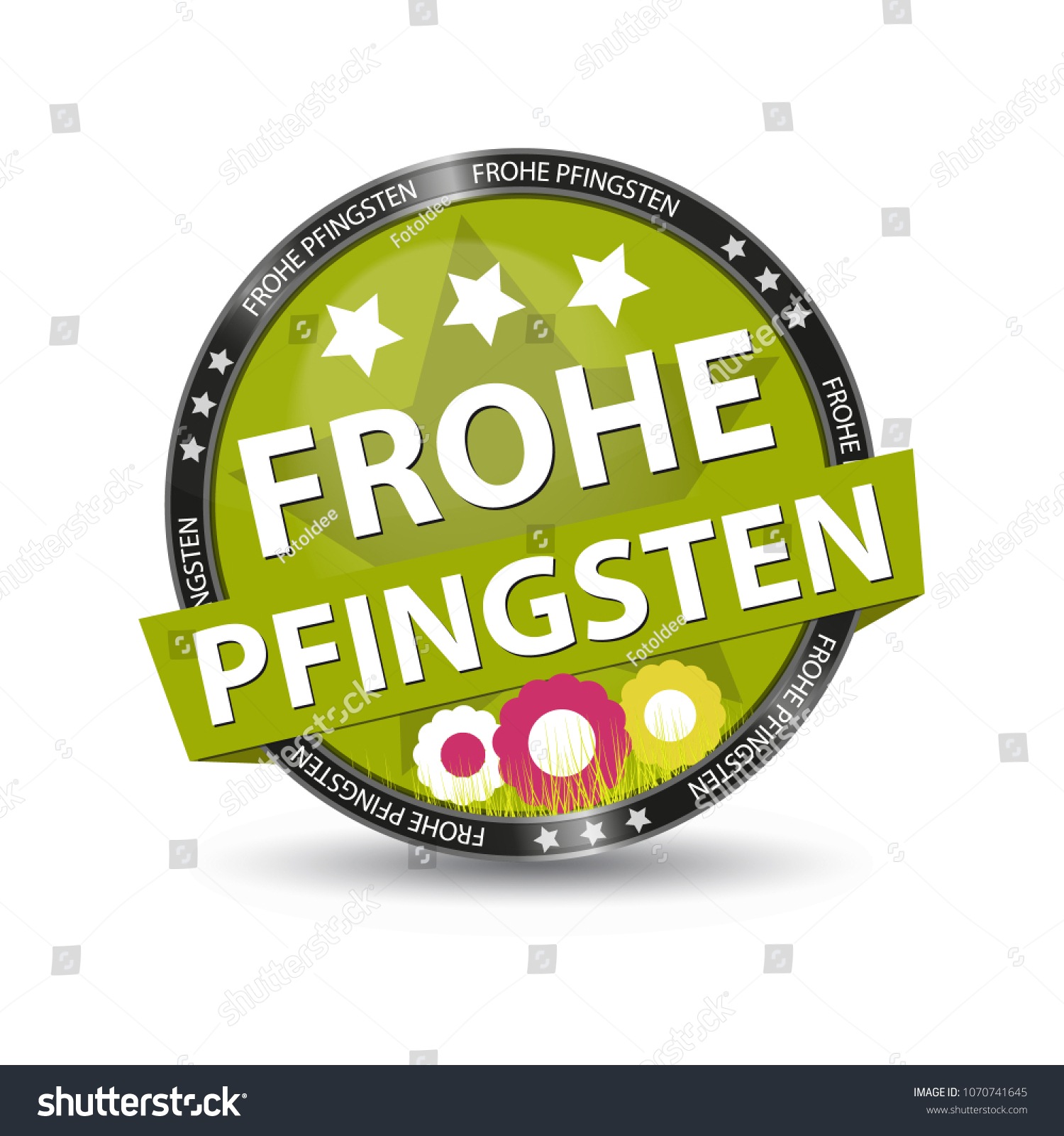 German Web Button Frohe Pfingsten Translation Stock Vector Royalty Free 1070741645