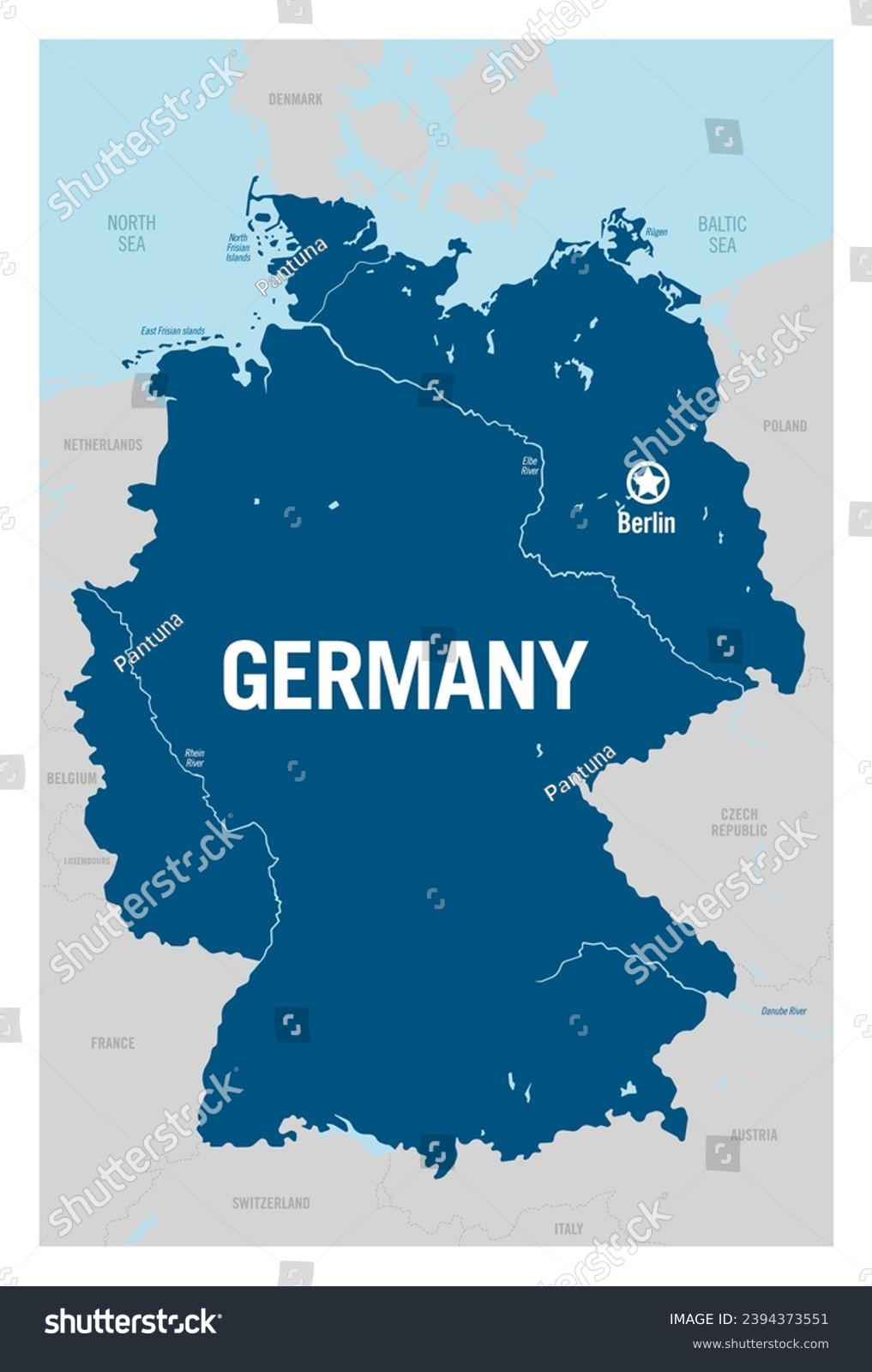 SVG of Germany country basic contour political map. Europe. Detailed vector illustration. svg