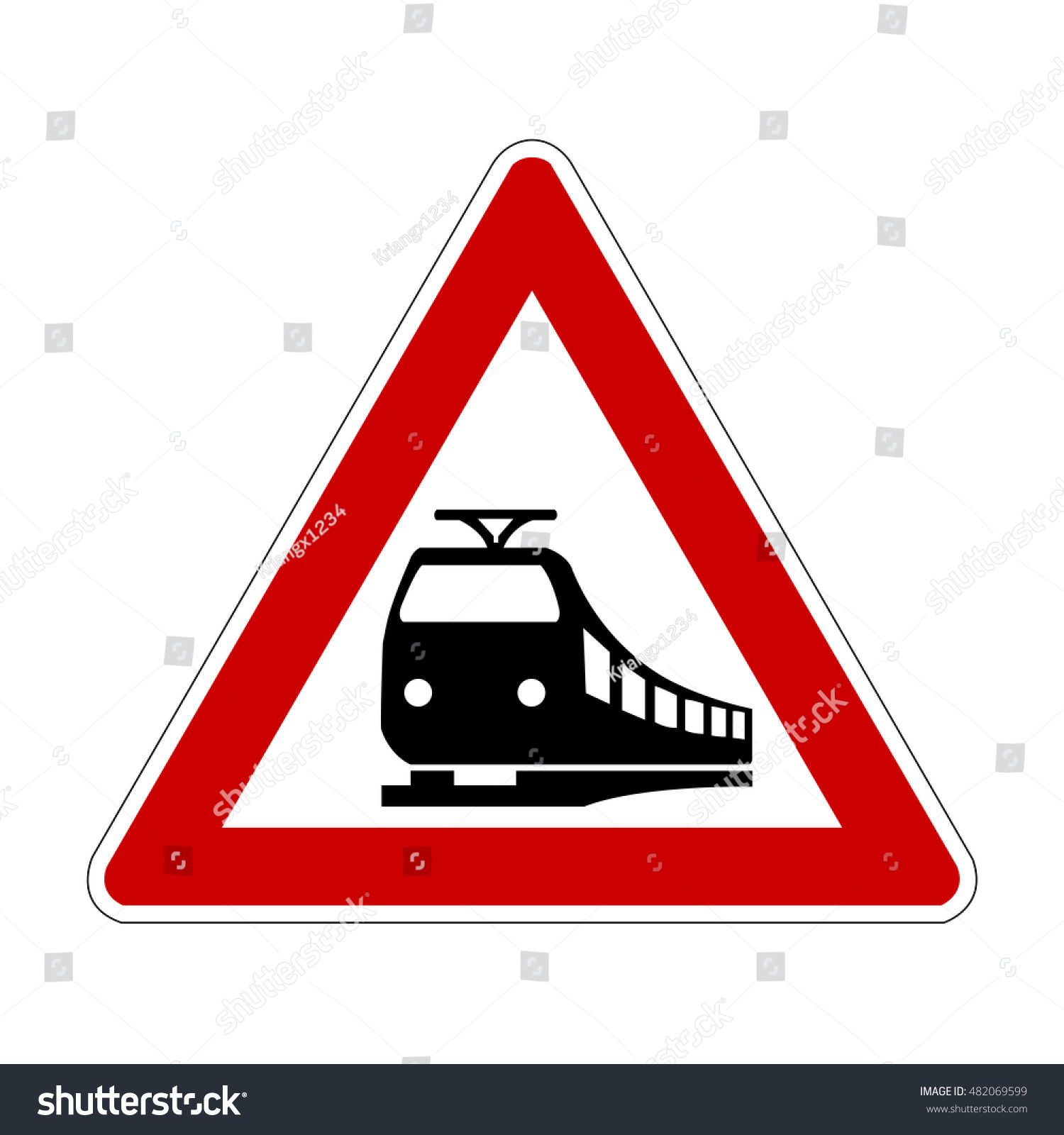 Germany Level Crossing Without Barriers Ahead Stock Vector Royalty Free