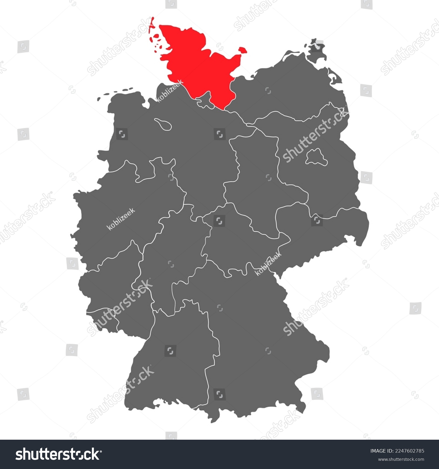 SVG of Germany map icon of Schleswig-Holstein, geography blank concept, isolated graphic background vector illustration . svg