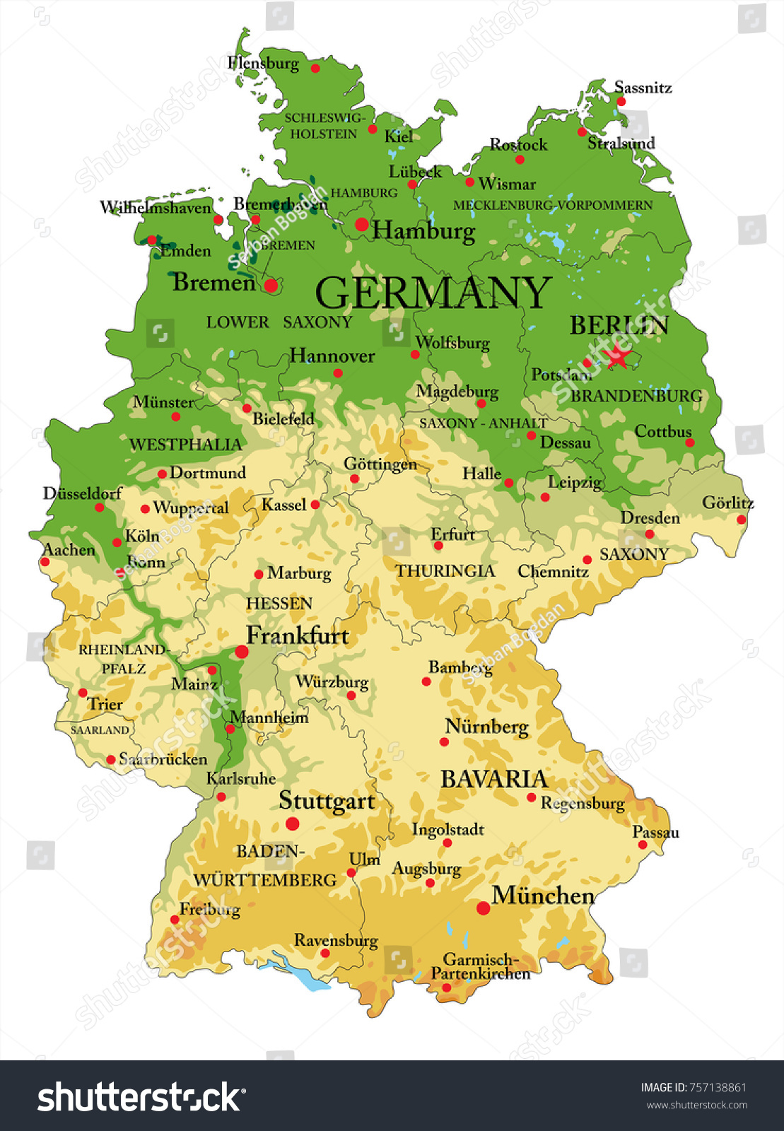 SVG of Germany physical map svg