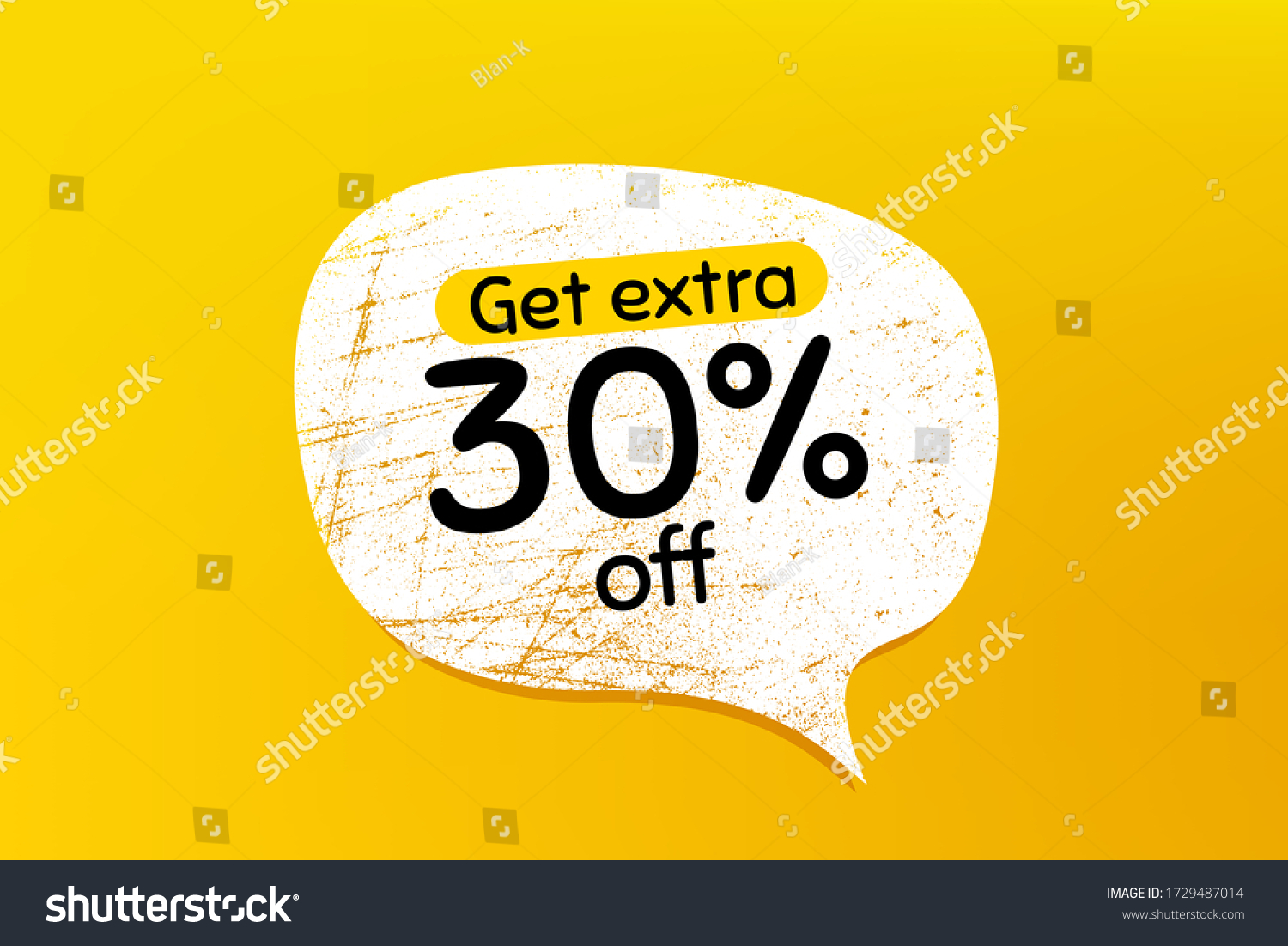 SVG of Get Extra 30% off Sale. Banner with grunge speech bubble. Discount offer price sign. Special offer symbol. Save 30 percentages. Chat bubble with scratches. Extra discount promotion text. Vector svg