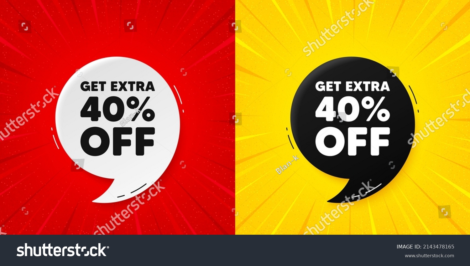 SVG of Get Extra 40 percent off Sale. Flash offer banner with quote. Discount offer price sign. Special offer symbol. Save 40 percentages. Starburst beam banner. Extra discount speech bubble. Vector svg