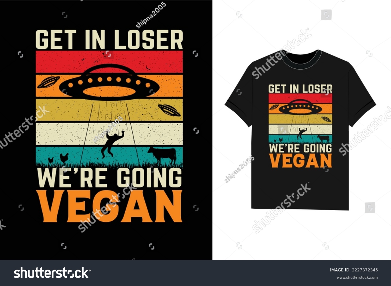 SVG of Get in loser We're going vegan t-shirt svg