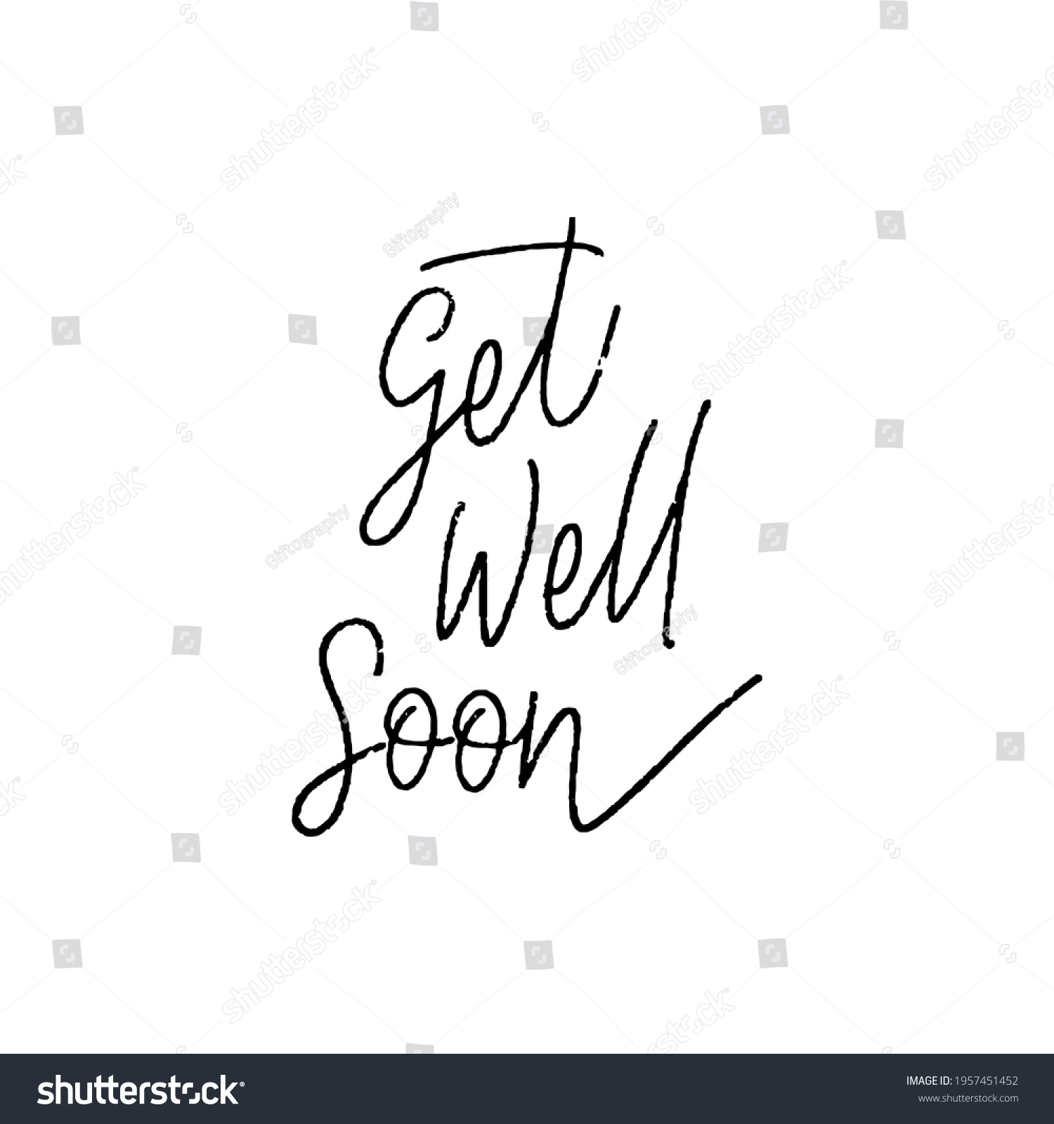 Get Well Soon Hand Lettering On Stock Vector (Royalty Free) 1957451452