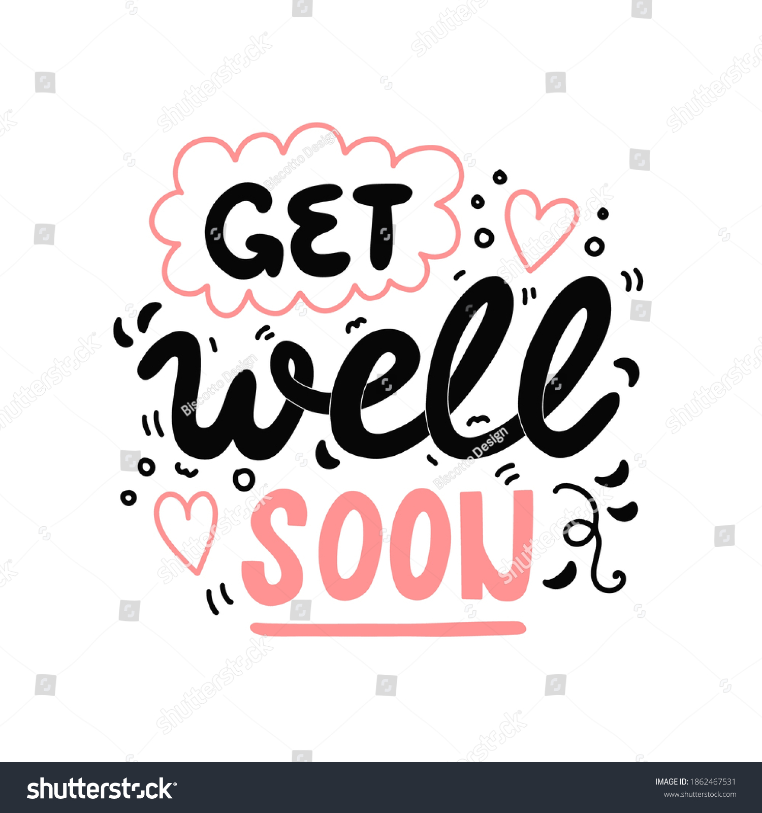 Get Well Soon Vector Hand Drawn Stock Vector (Royalty Free) 1862467531 ...