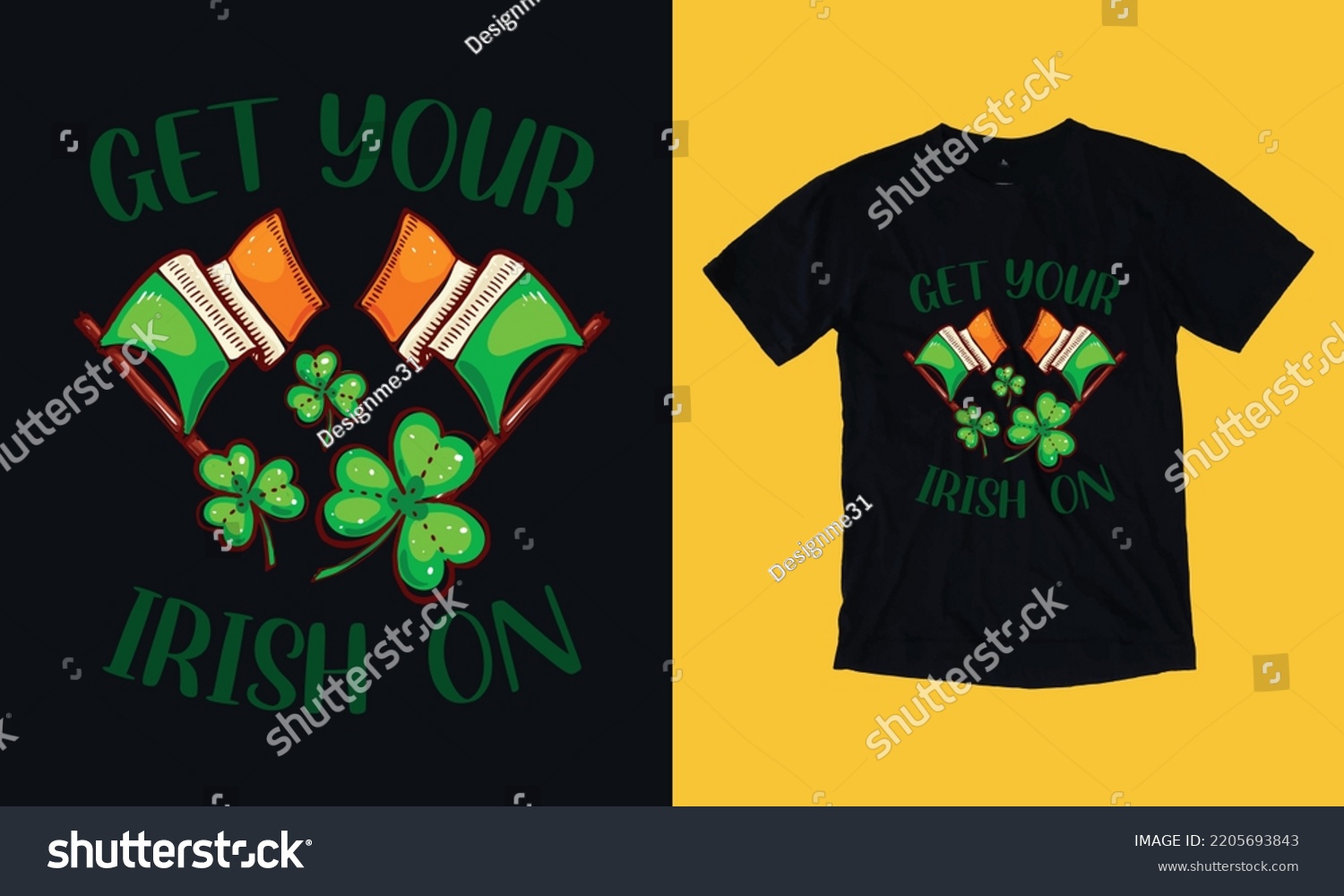 SVG of get your Irish on - beer vintage t shirt design vector svg file template , st Patrick day , wine, graphic,  svg