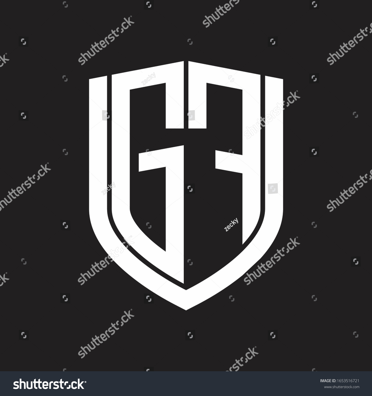 Gf Logo Monogram Emblem Shield Design Stock Vector (Royalty Free ...